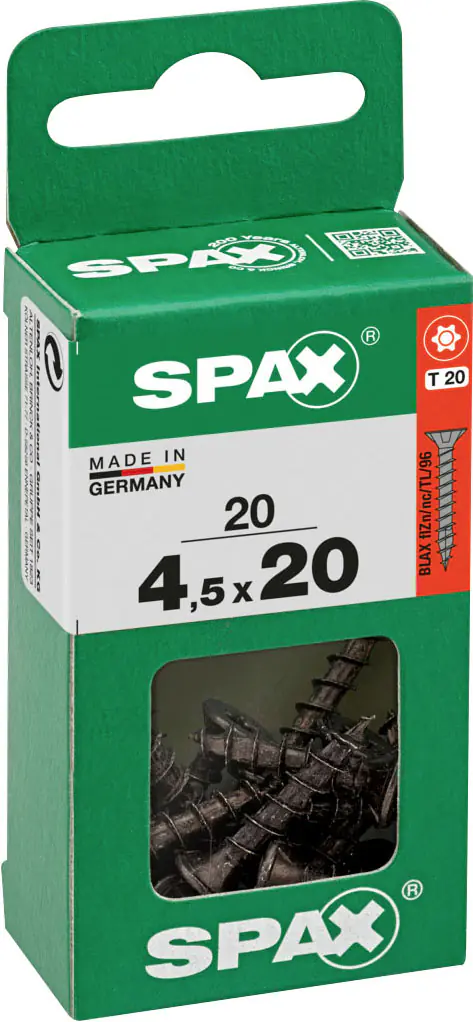 Spax Universalschrauben 4,5 x 20 mm T20 Vollgewinde - 20 Stk.  Spax Universalschrauben 4,5 x 20 mm T20 Vollgewinde - 20 Stk.