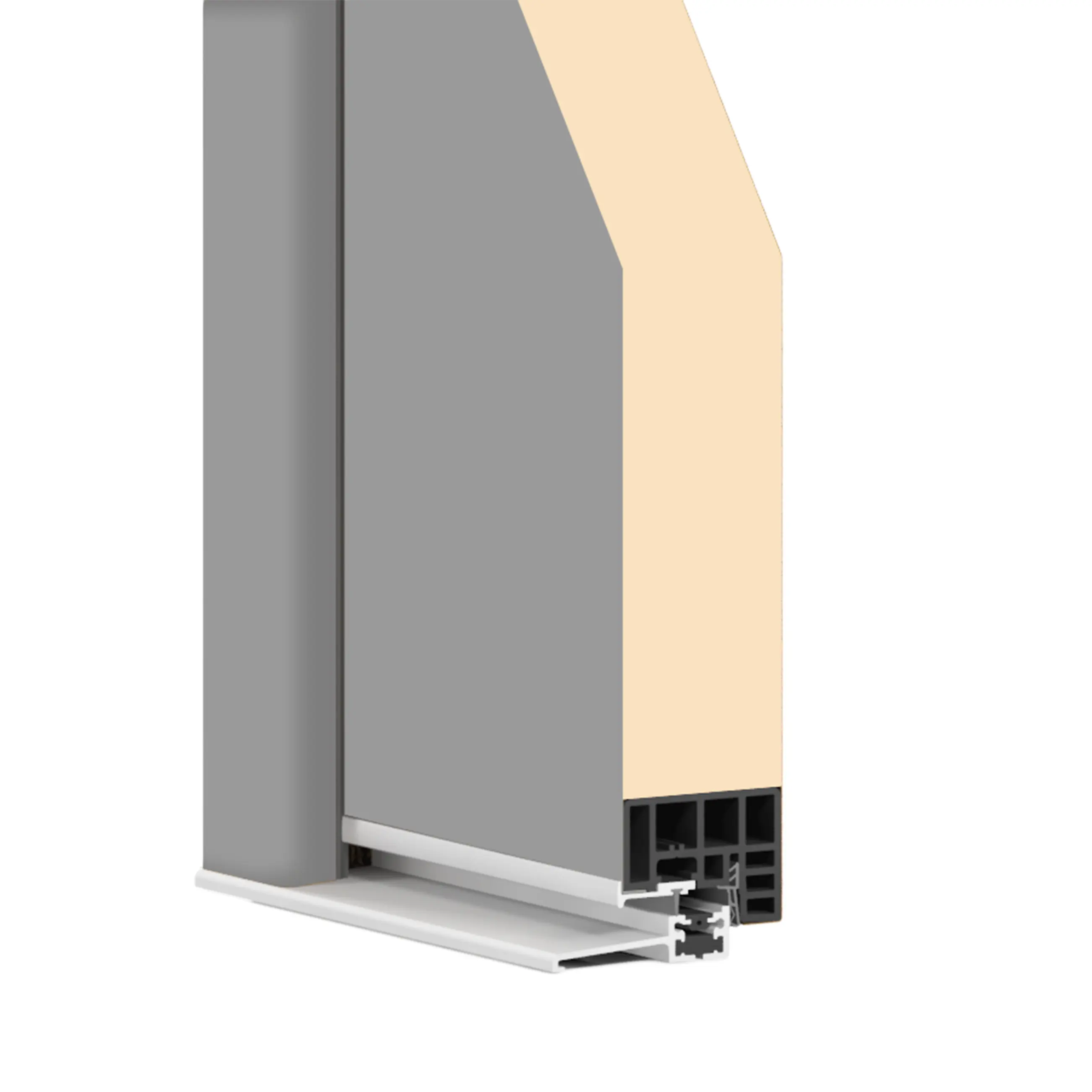 Splendoor Haustür Passivedoor Premium B06 Grau DIN Links 100 x 210 cm