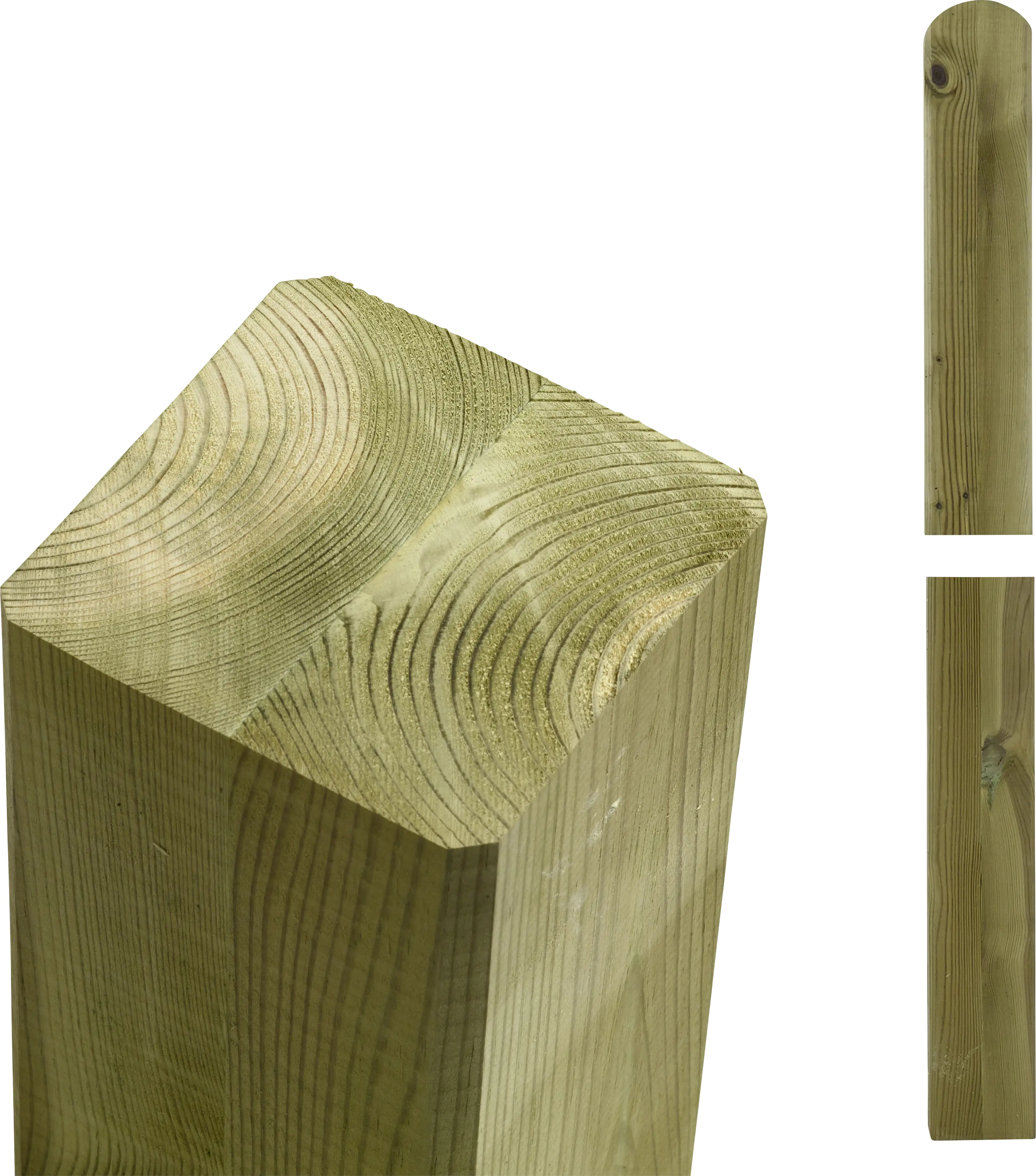 Plus Leimholzpfosten 238 cm 90 x 90 mm druckimprägniert Kopf gerundet