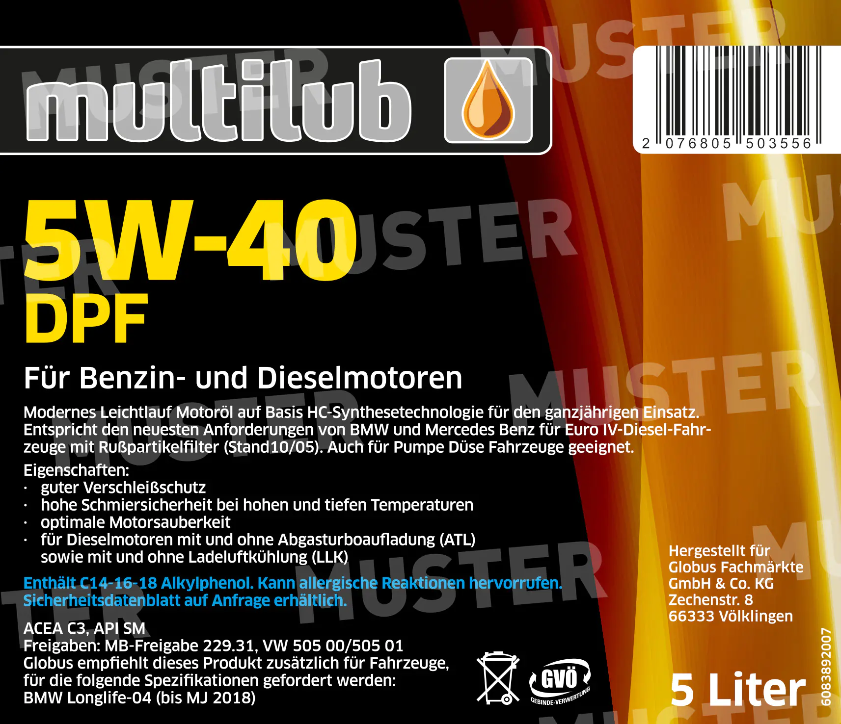 Multilub Motoröl 5W-40 DPF 5L Multilub Motoröl 5W-40 DPF 5L