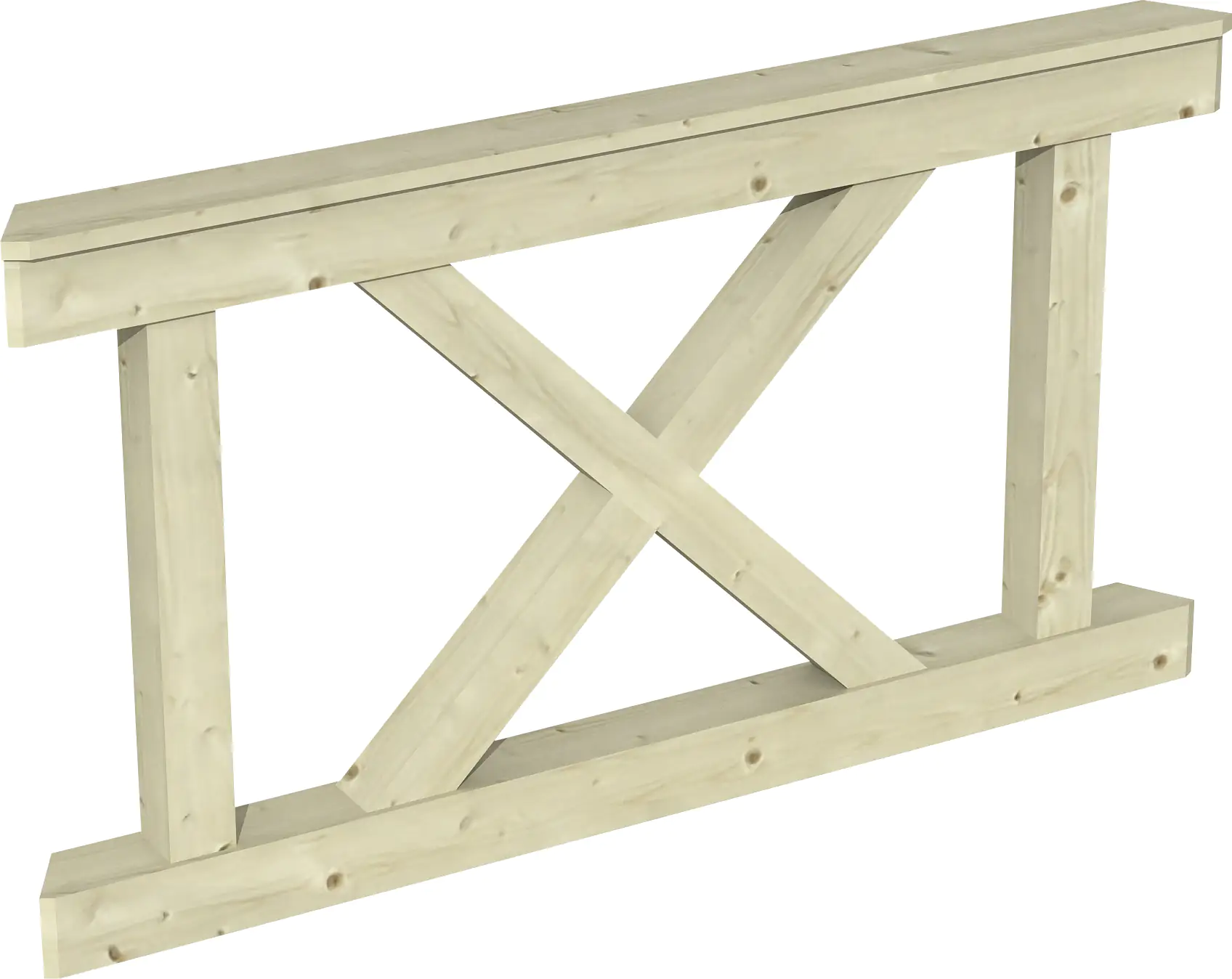 SKAN HOLZ Brüstung Andreaskreuz 150 x 84 cm, Fichte, natur