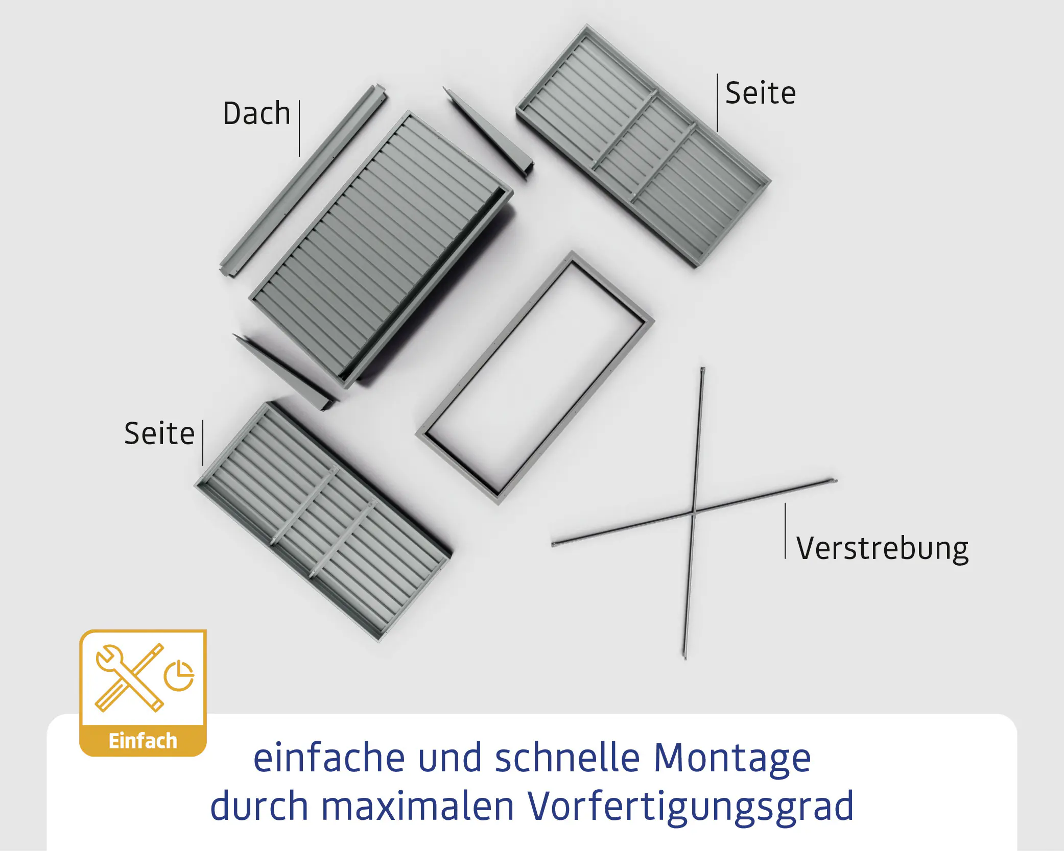 Ecostar Kaminholzregal Trend-V Typ 1, taubenblau, mit Verstrebung