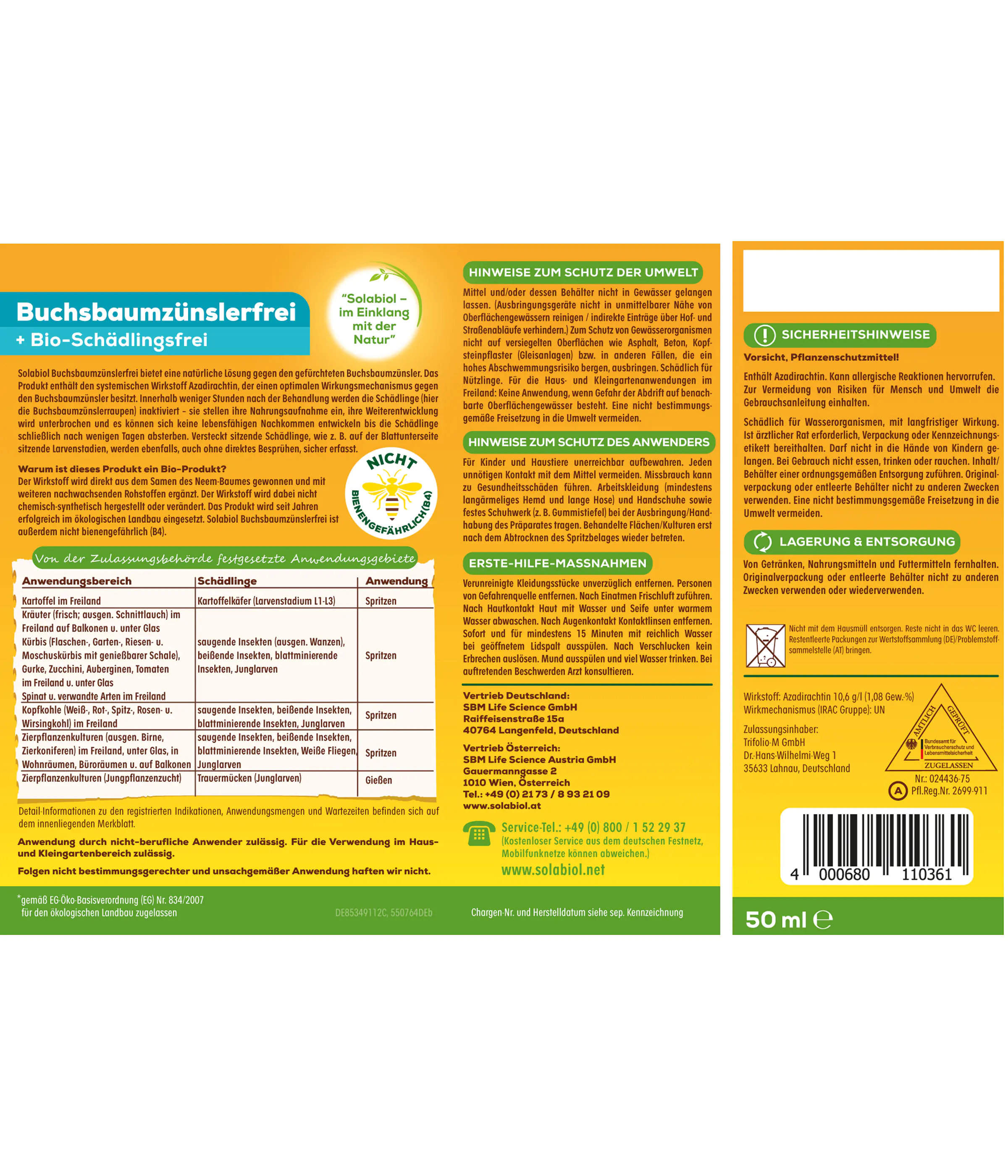 Solabiol Buchsbaumzünslerfrei 50 ml