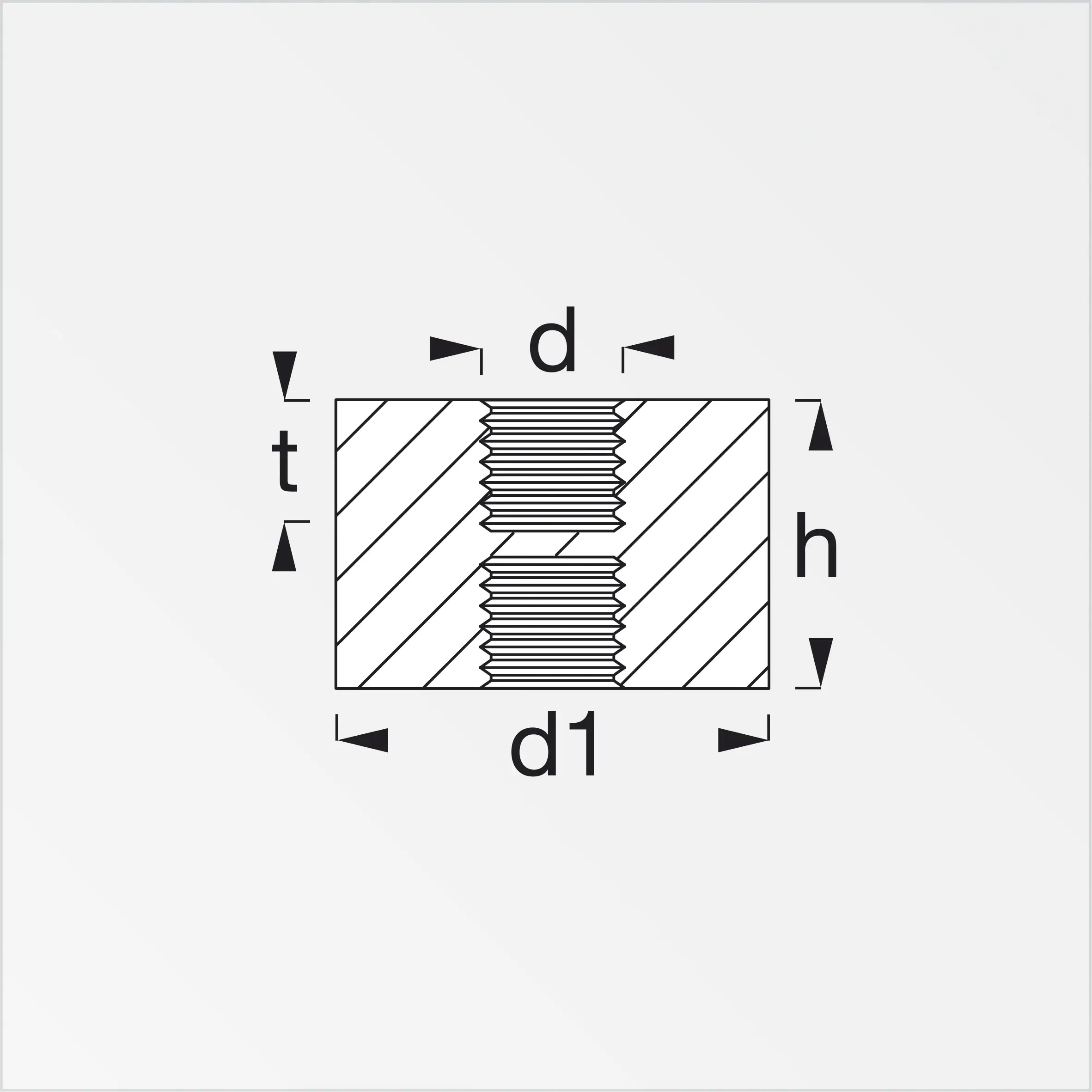 alfer Gummipuffer mit beidseitigem Gewinde M8 PVC (Kunststoff) glatt sch