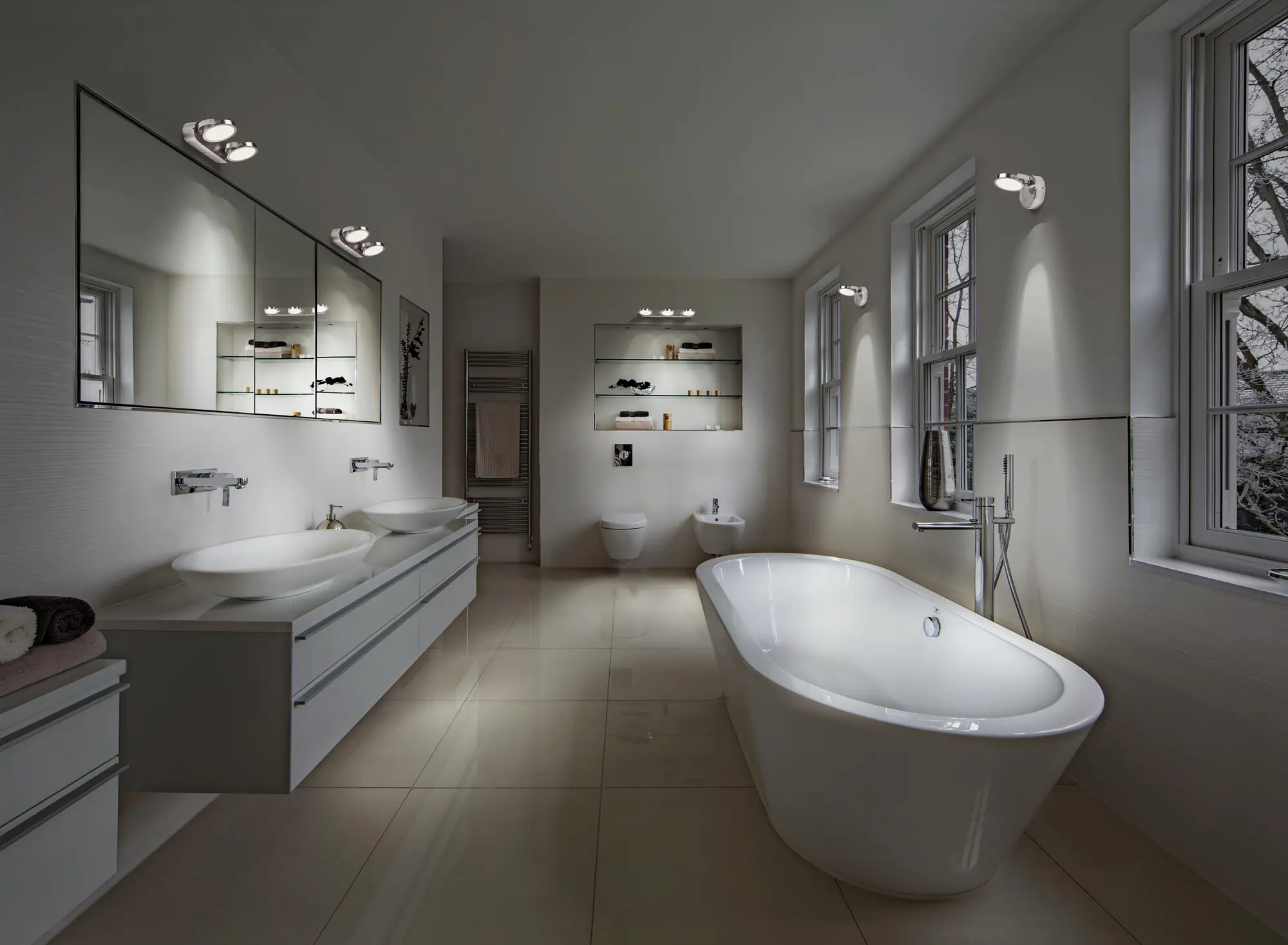 Ledvance Smart+ LED Badleuchte Round silber 13 x 11,8 cm Sun@Home 7,5 W Ledvance Smart+ LED Badleuchte Round silber 13 x 11,8 cm Sun@Home 7,5 W