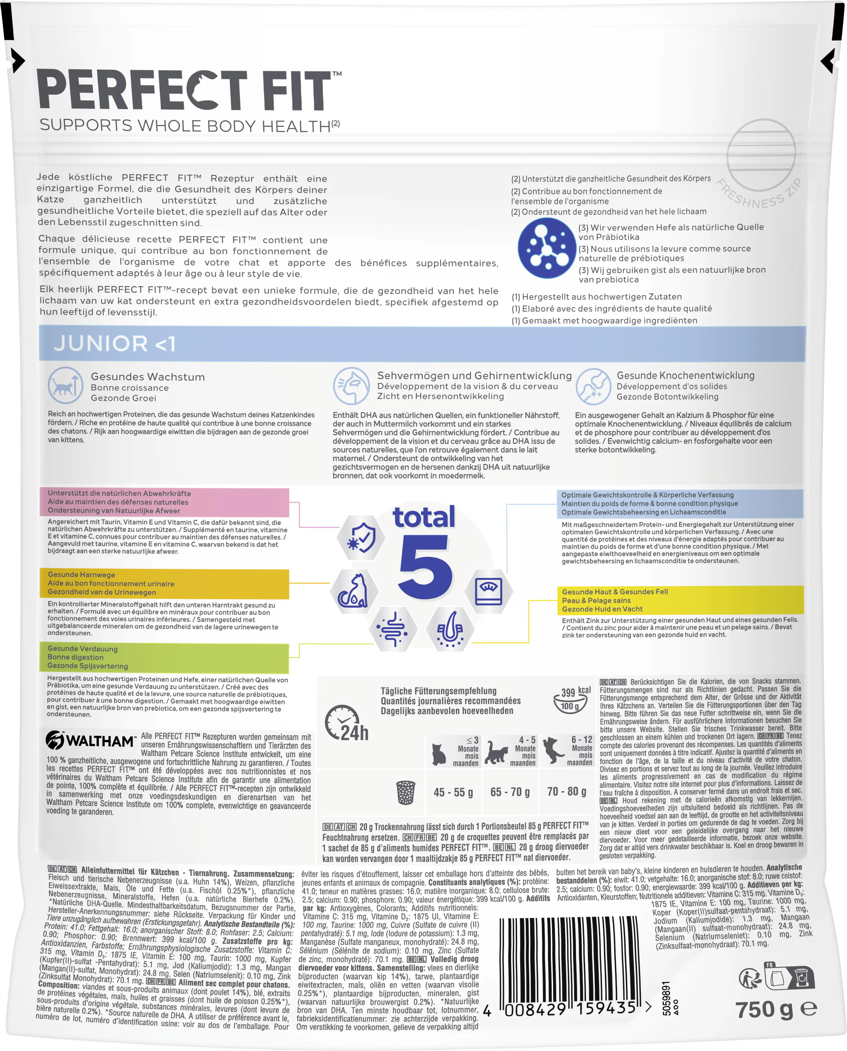 Perfect Fit Junior -1 mit Huhn Katzenfutter 750 g