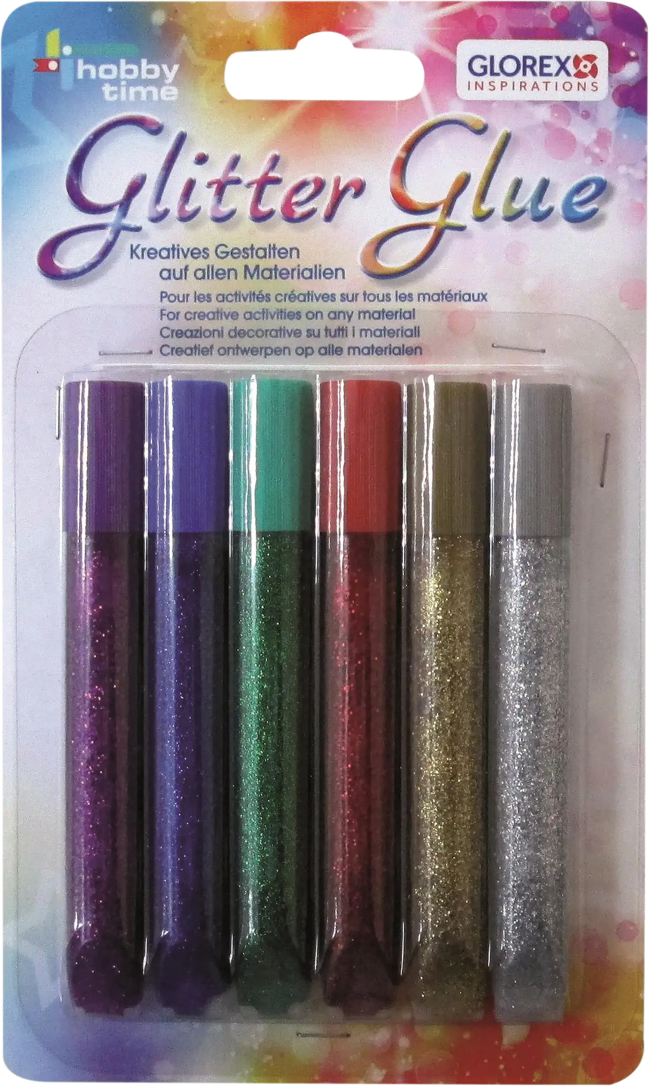 Glorex Glitterglue Stifte 6 x 10,5 ml