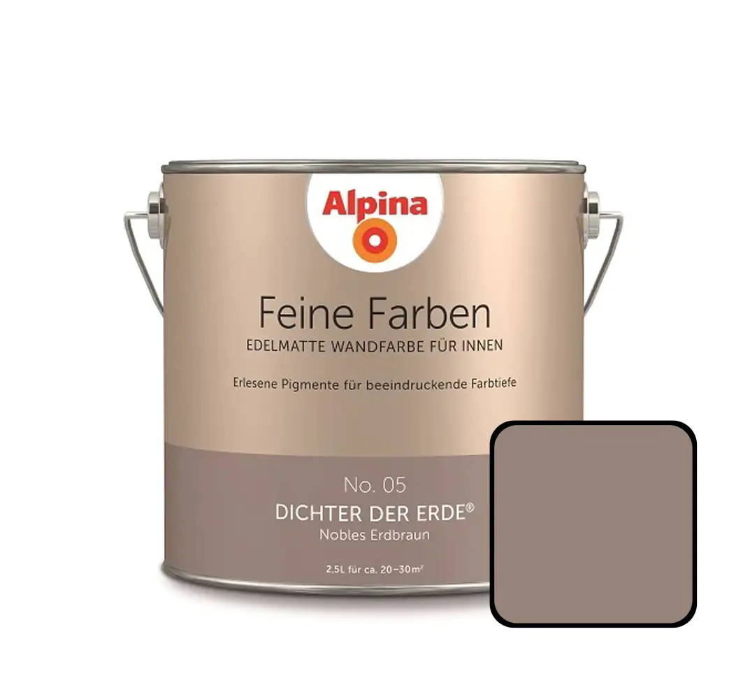 Alpina Feine Farben No. 05 Dichter der Erde 2,5 L nobles erdbraun edelmatt Alpina Feine Farben No. 05 Dichter der Erde 2,5 L nobles erdbraun edelmatt