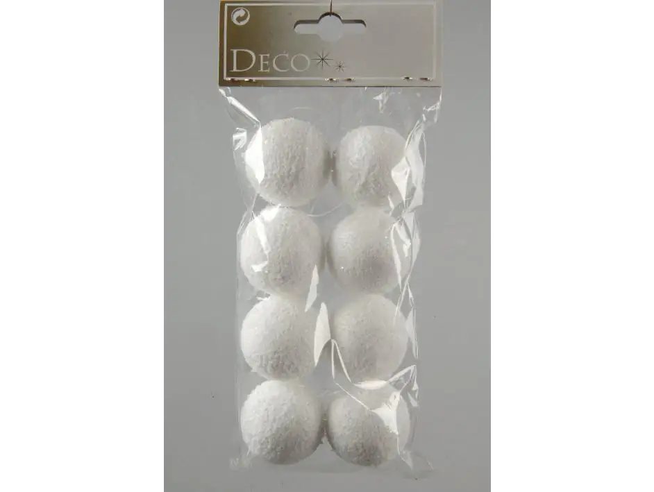 8711277385920 Kaemingk Schneebälle mit Hänger Ø 4 cm - 8 Stück