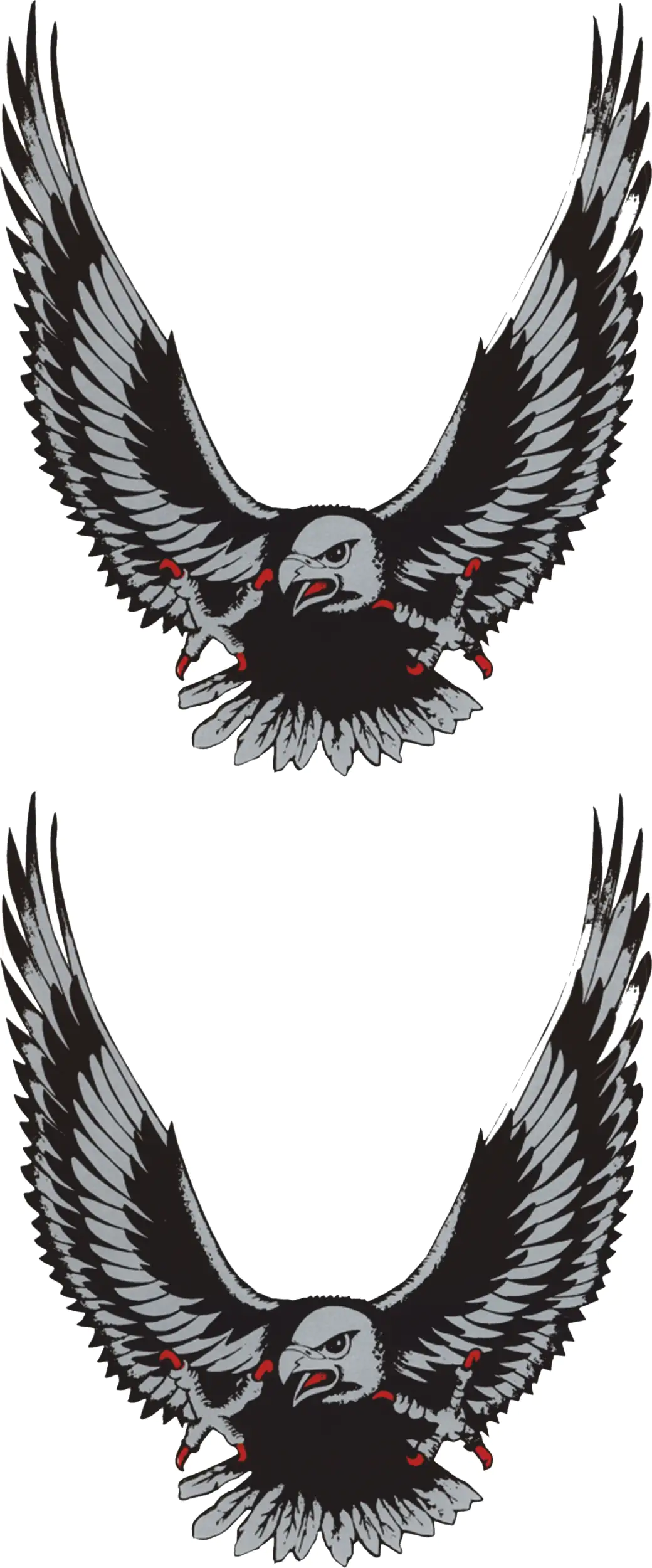 Hermann Schütz Aufkleber Adler silber 2er-Set je 55x45mm