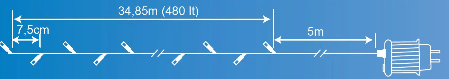 TrendLine LED-Lichterkette Classic Außen 34,9 m warmweiß mit Timer, Dimmer