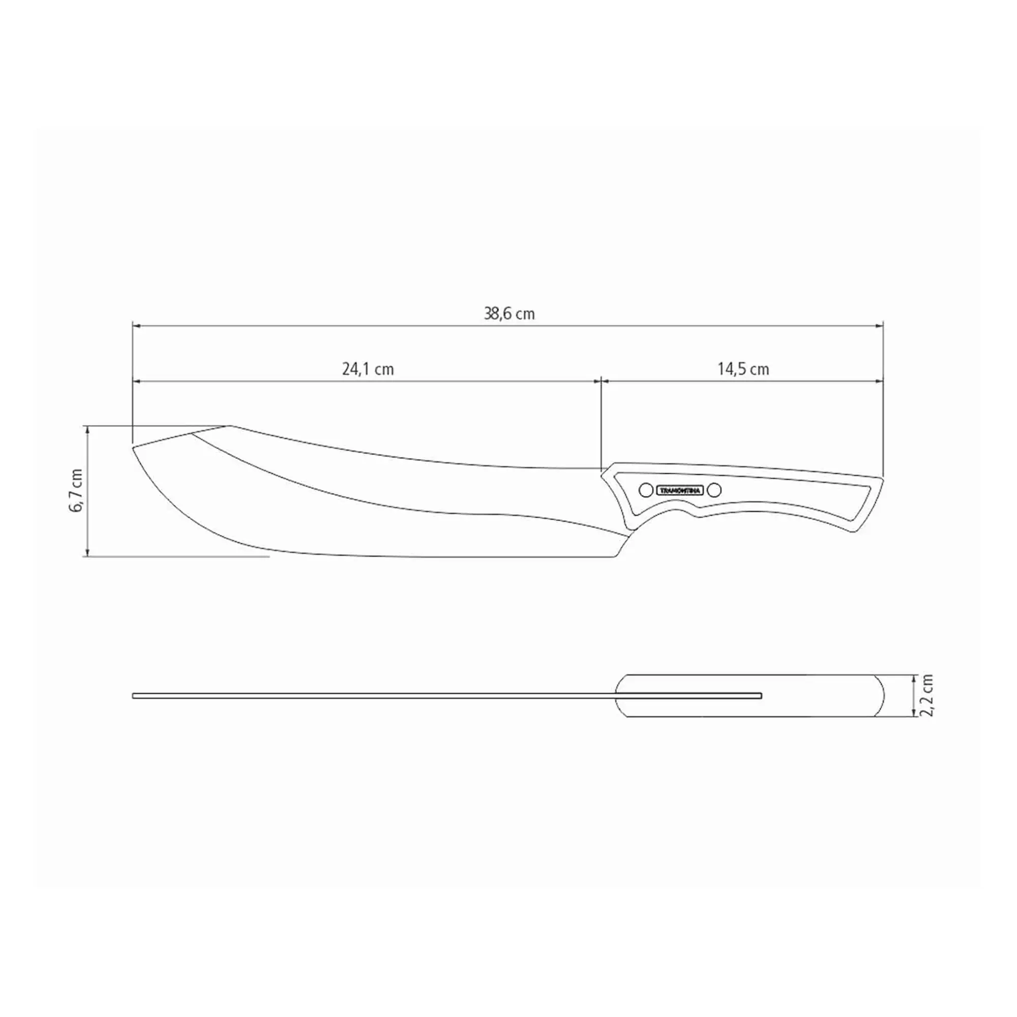 Tramontina Churrasco Fleischmesser 39 cm schwarz Tramontina Churrasco Fleischmesser 39 cm schwarz