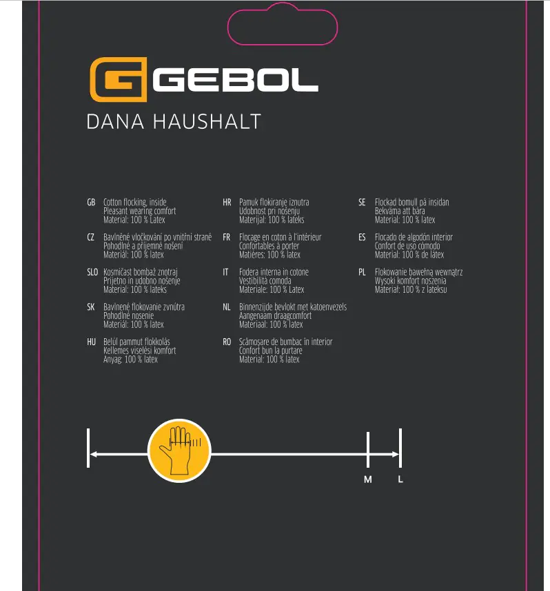 Gebol Handschuh Dana Haushalt 2 Paar Packung  