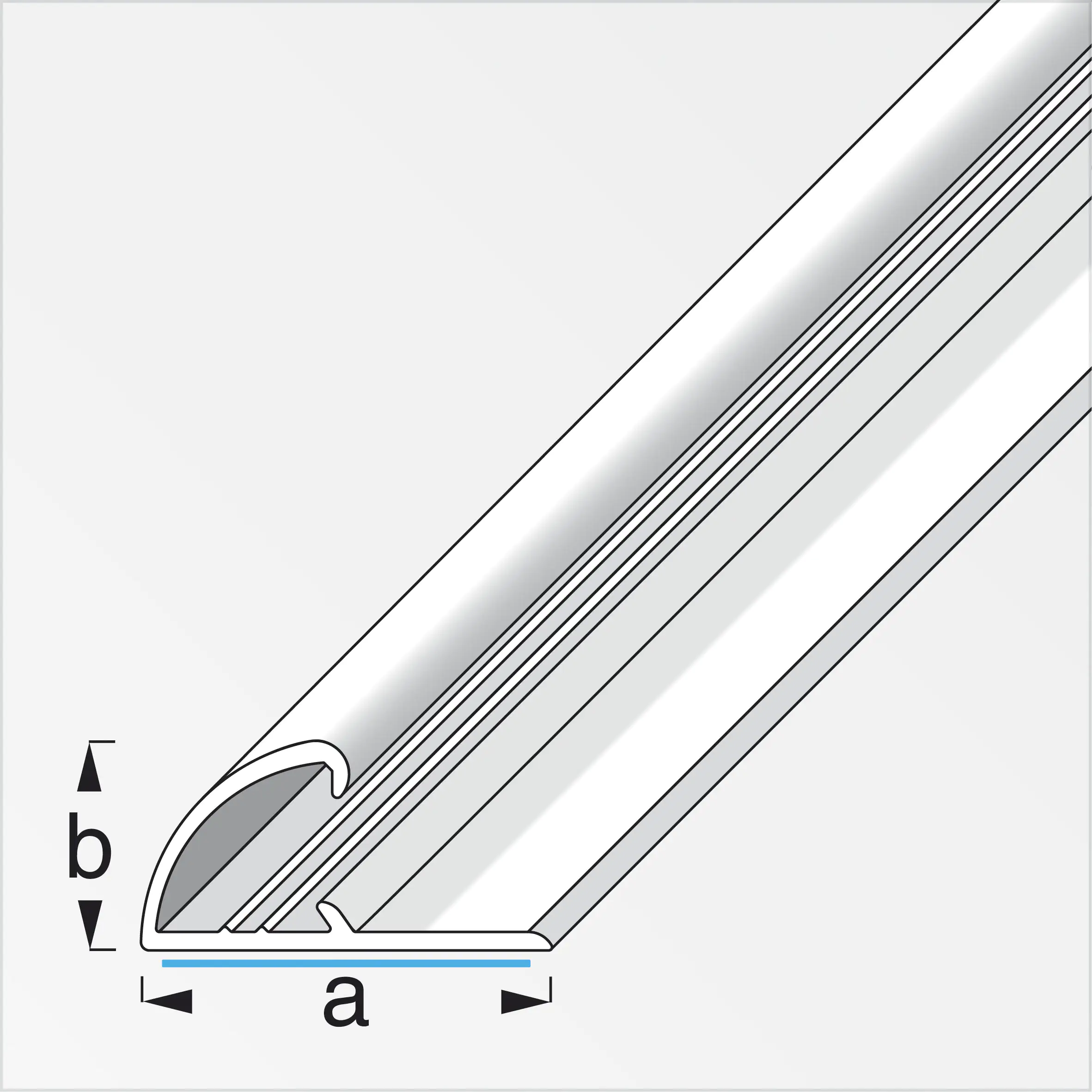 alfer Einfassprofil 1 m, 26 x 13 mm Aluminium eloxiert silber