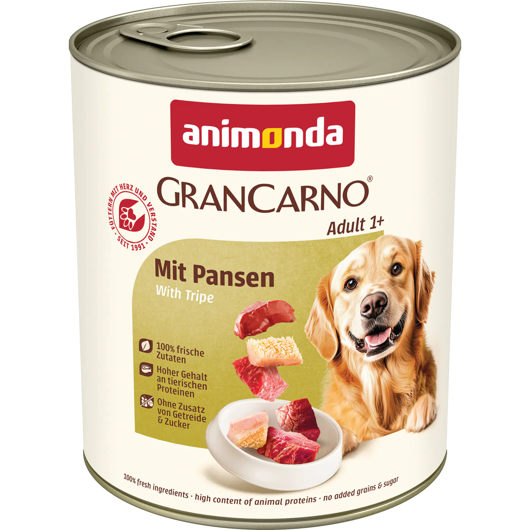 Animonda GranCarno Hundenassfutter Adult getreidefrei 800 g Pansen