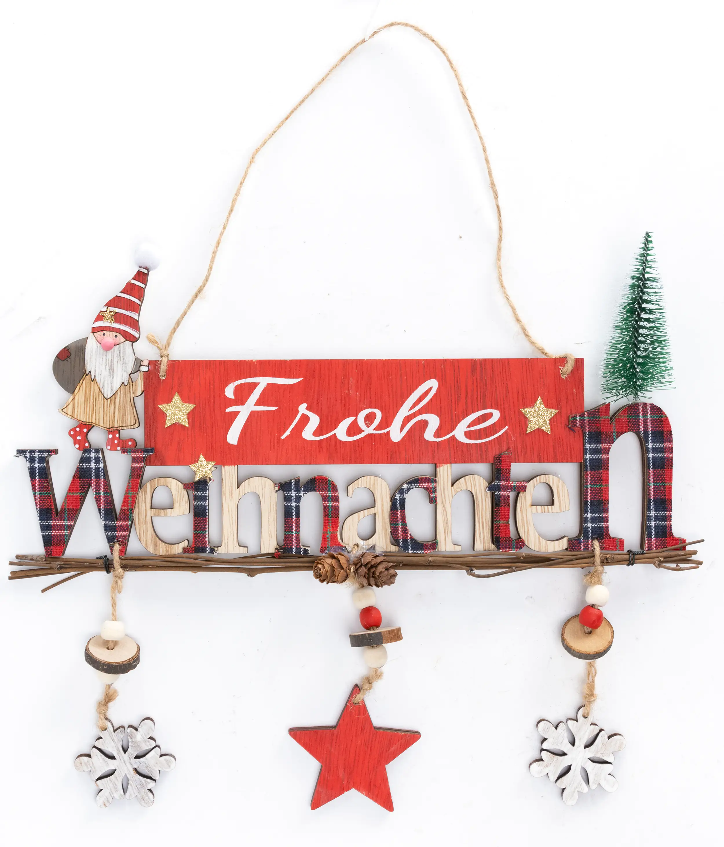 TrendLine Türschild Frohe Weihnachten 38 x 30 cm rot