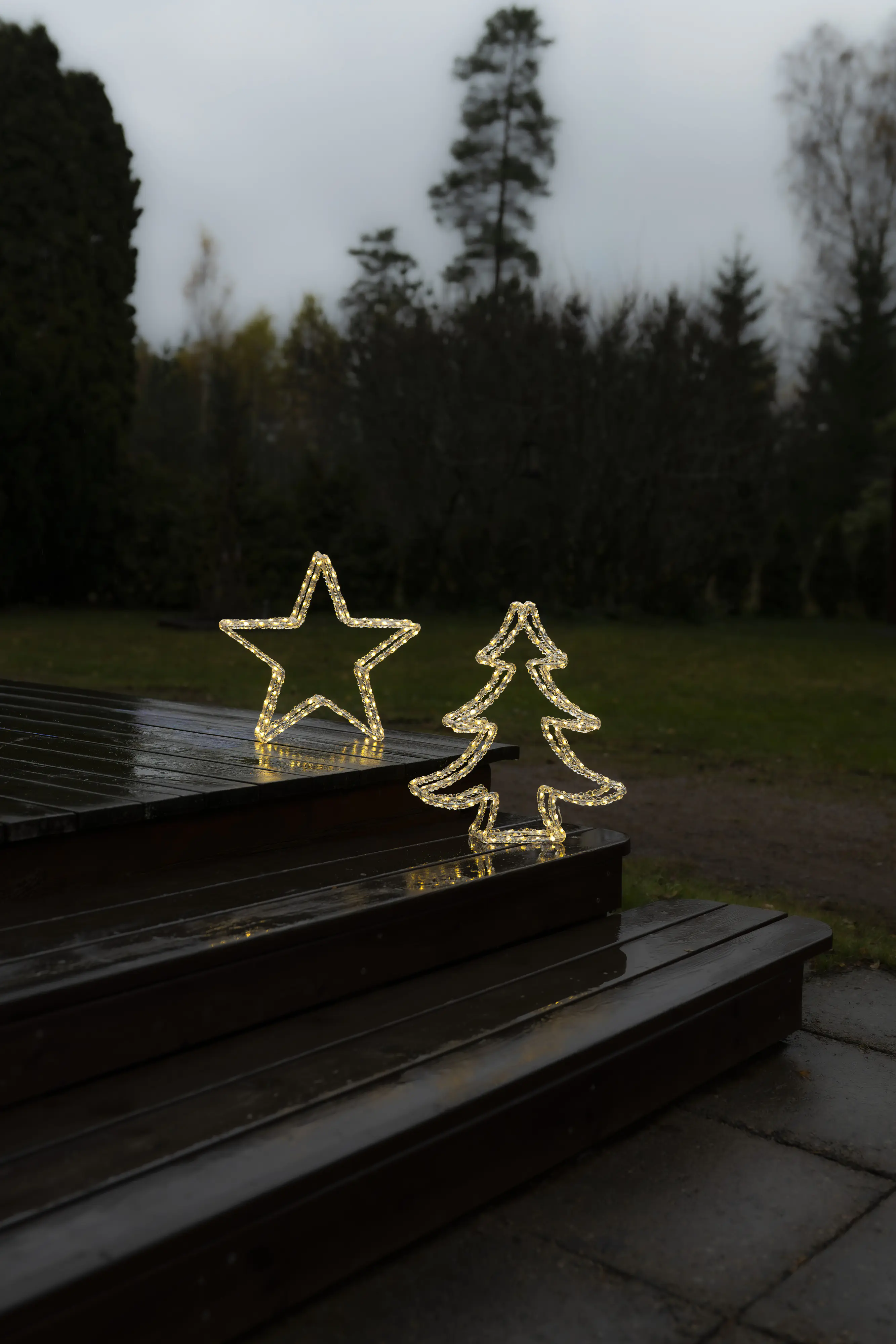 Konstsmide LED Weihnachtsdeko doppelter Weihnachtsbaum 131 Dioden 45 cm warmweiß