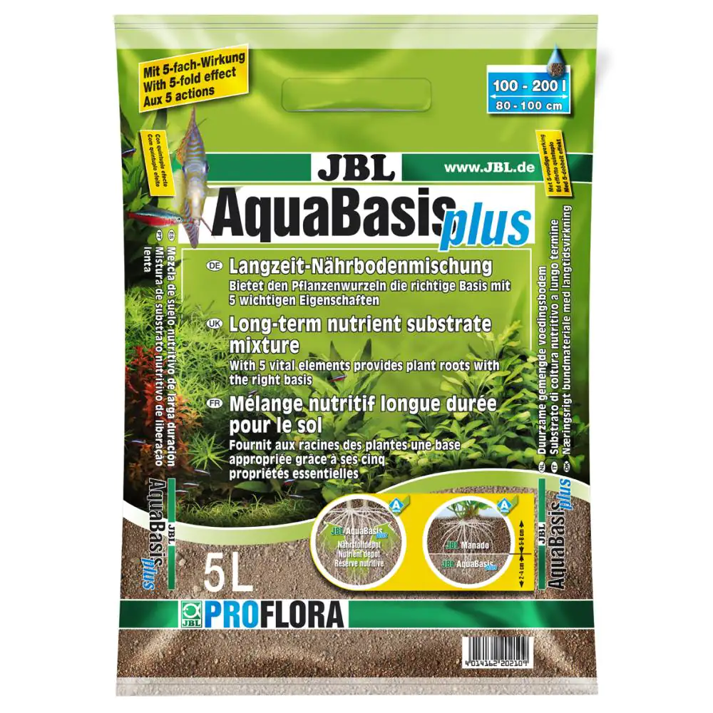 JBL AquaBasis plus Langzeit-Nährboden für Süßwasser-Aquarien 5 L