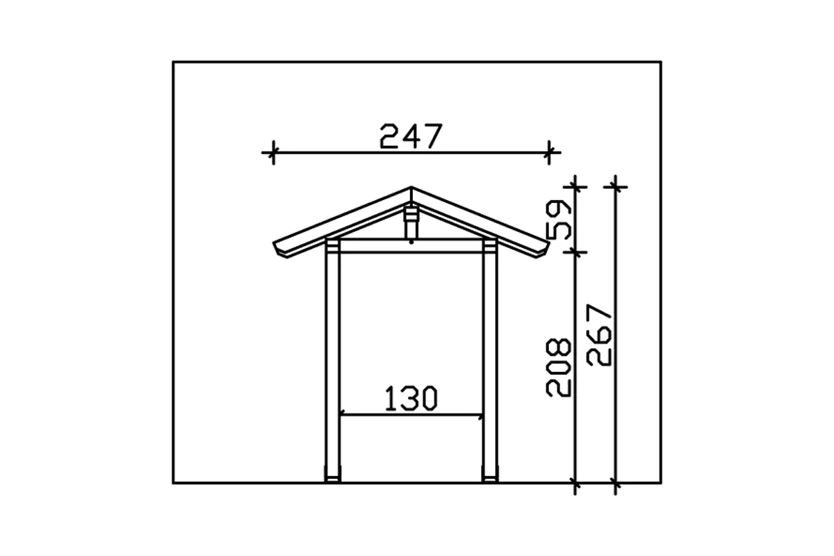 4018211016419_05 SKAN HOLZ Vordach Siegen Typ 4 247 x 116 cm, lasiert in Eiche hell
