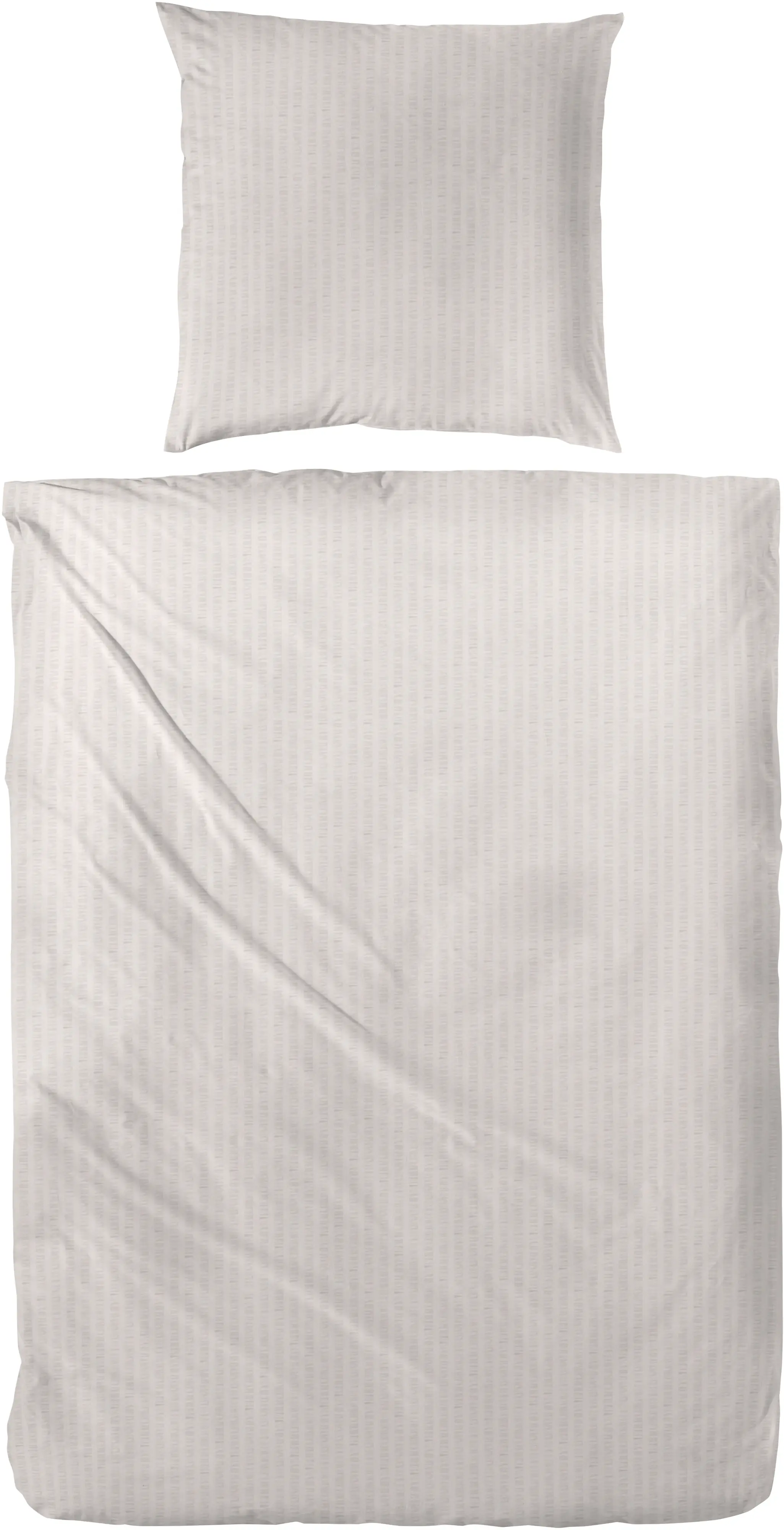 Vario Bettwäsche Baumwolle Seersucker uni taupe, 135 x 200 cm
