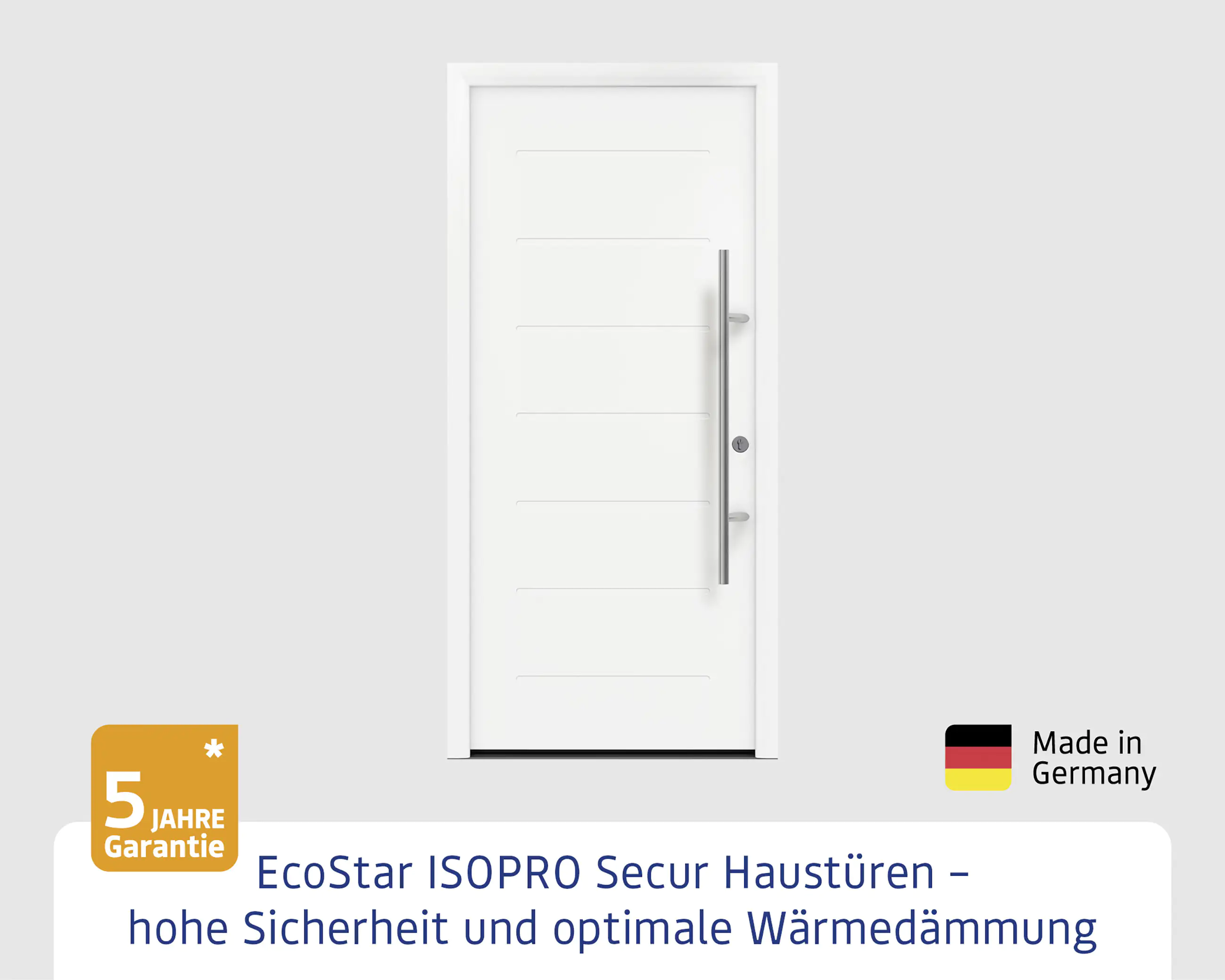 EcoStar Haustür ISOPRO Secur IPS 015 RC2 verkehrsweiß 110 x 210 cm EcoStar Haustür ISOPRO Secur IPS 015 RC2 verkehrsweiß 110 x 210 cm