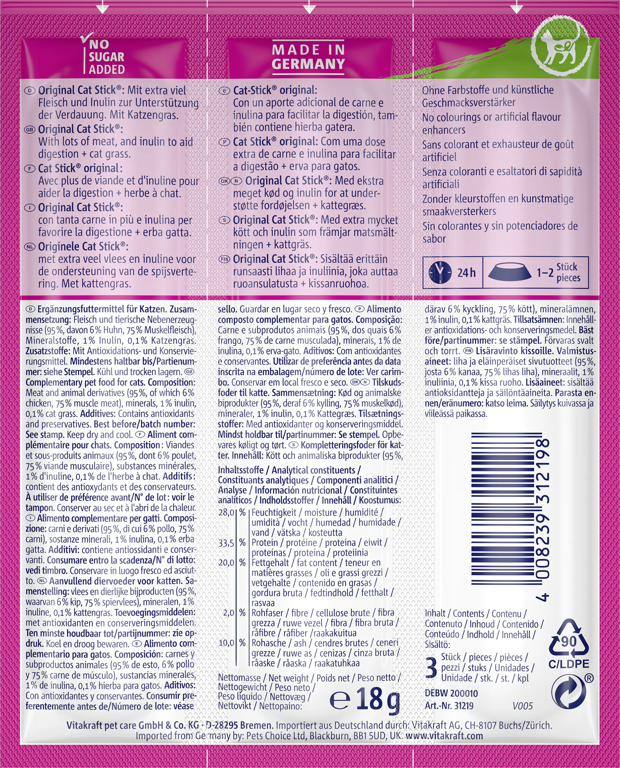 Vitakraft Katzensnack Huhn & Katzengras