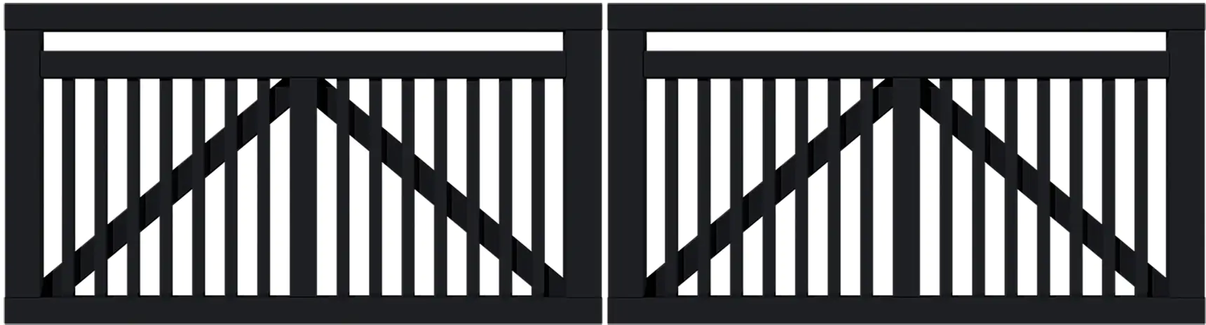 Plus Doppeltor Linea 300 x 80 cm RAL 9005 Schwarz