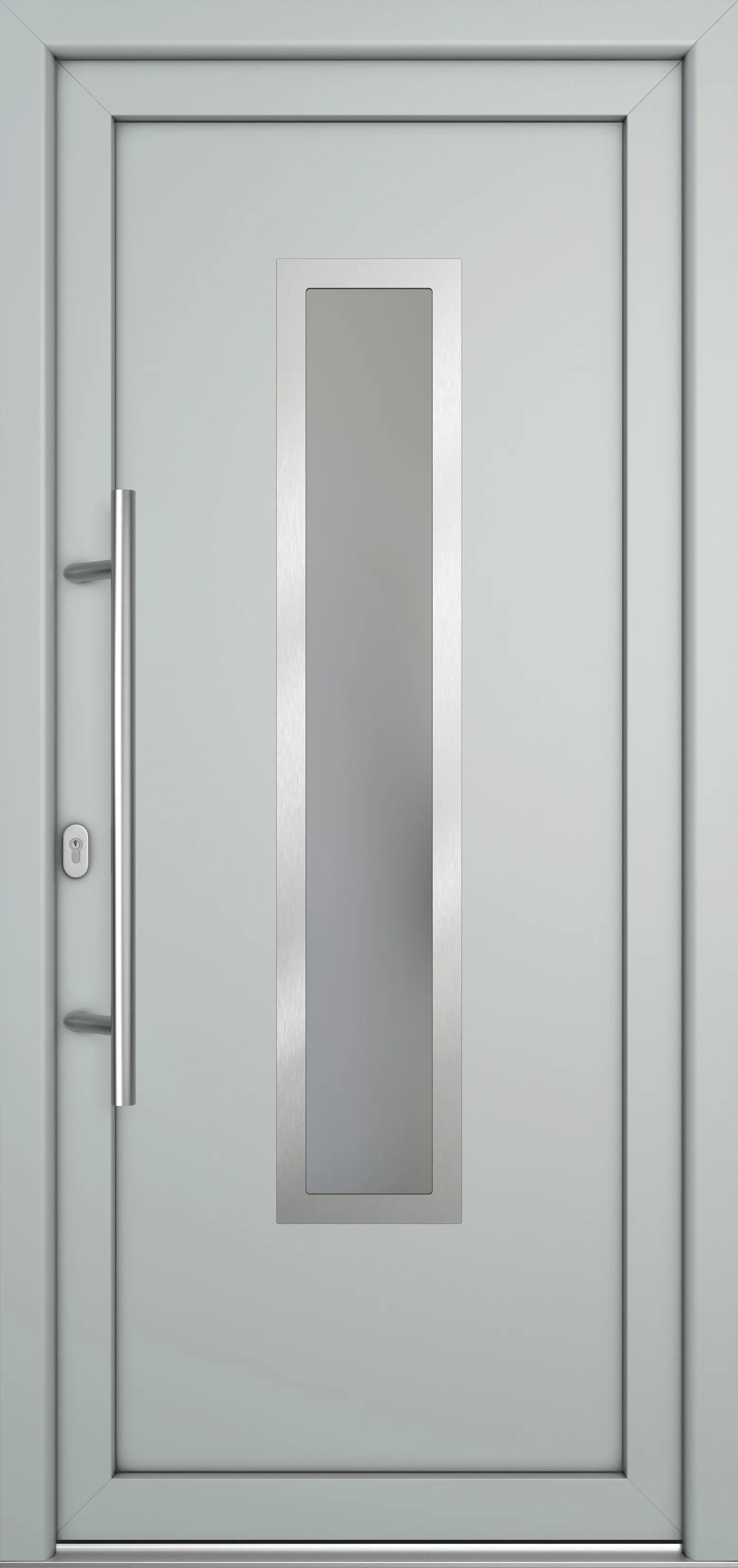 Meeth Haustür Signum Pro PVC Modell 32 98 x 200 cm DIN Links weiß/lichtgrau