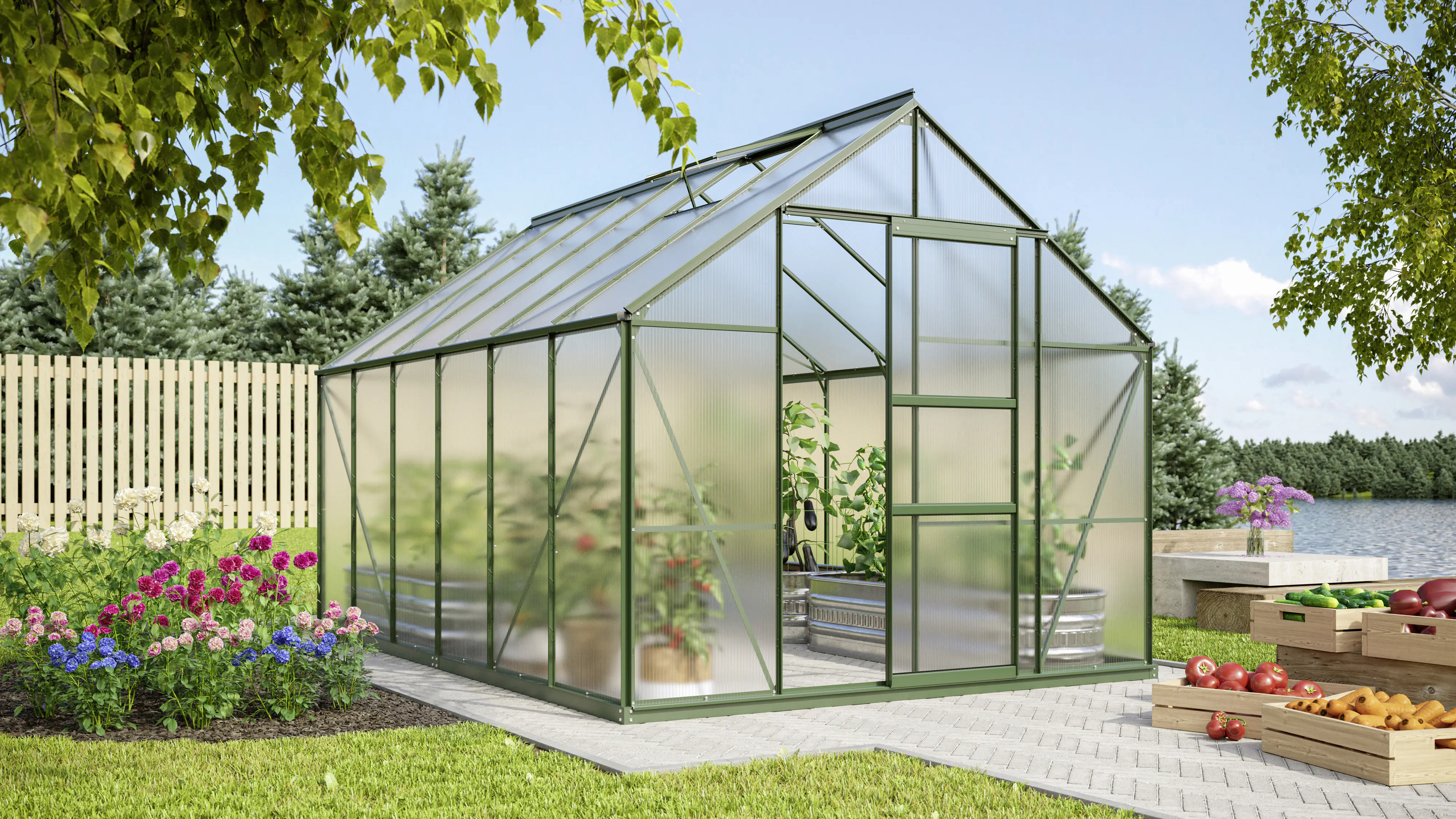 Vitavia Gewächshaus Merkur 9900 254 x 379 cm 6 mm Hohlkammerplatten