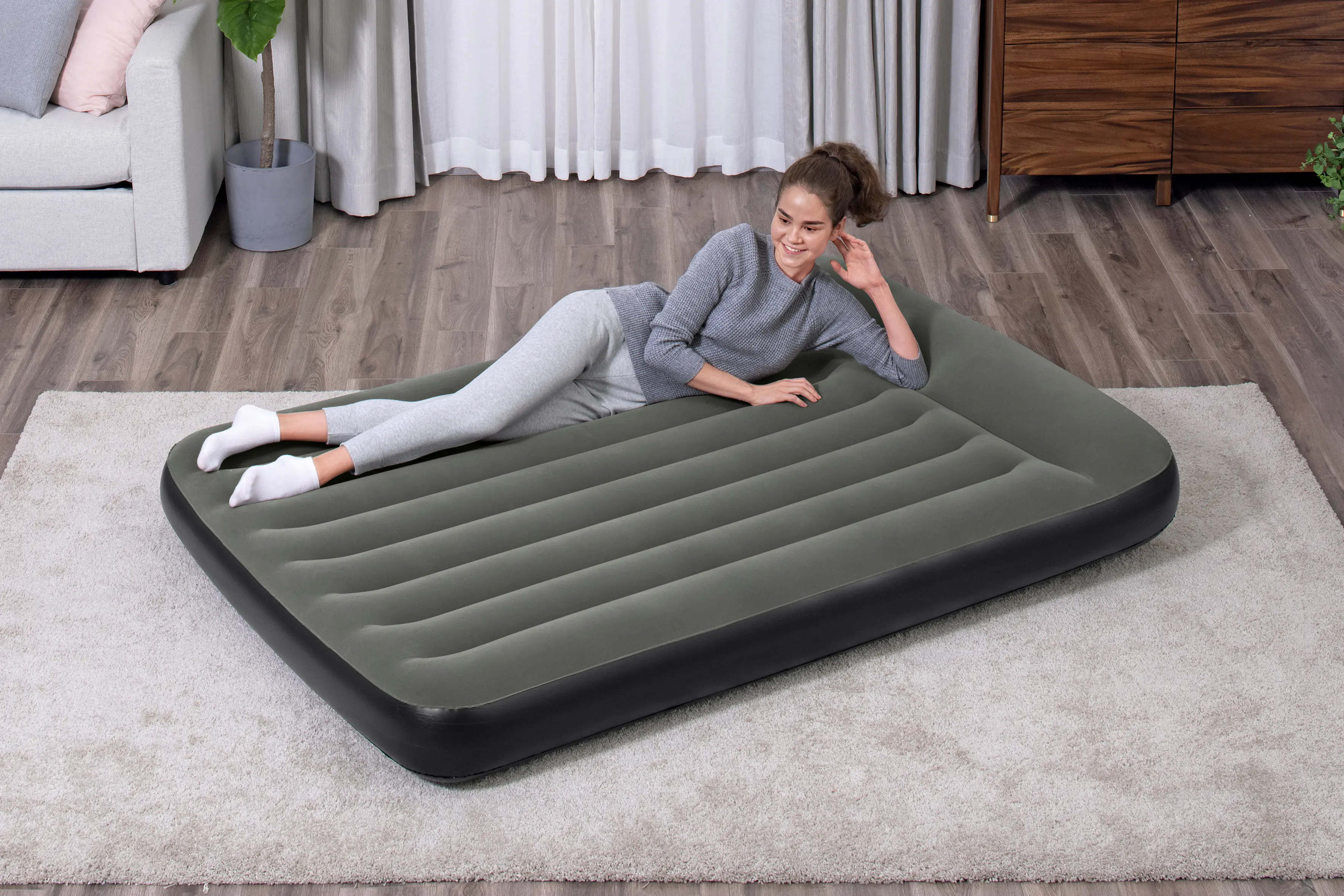 Bestway Luftbett Double dunkelgrau 191 x 137 x 30 cm Bestway Luftbett Double dunkelgrau 191 x 137 x 30 cm