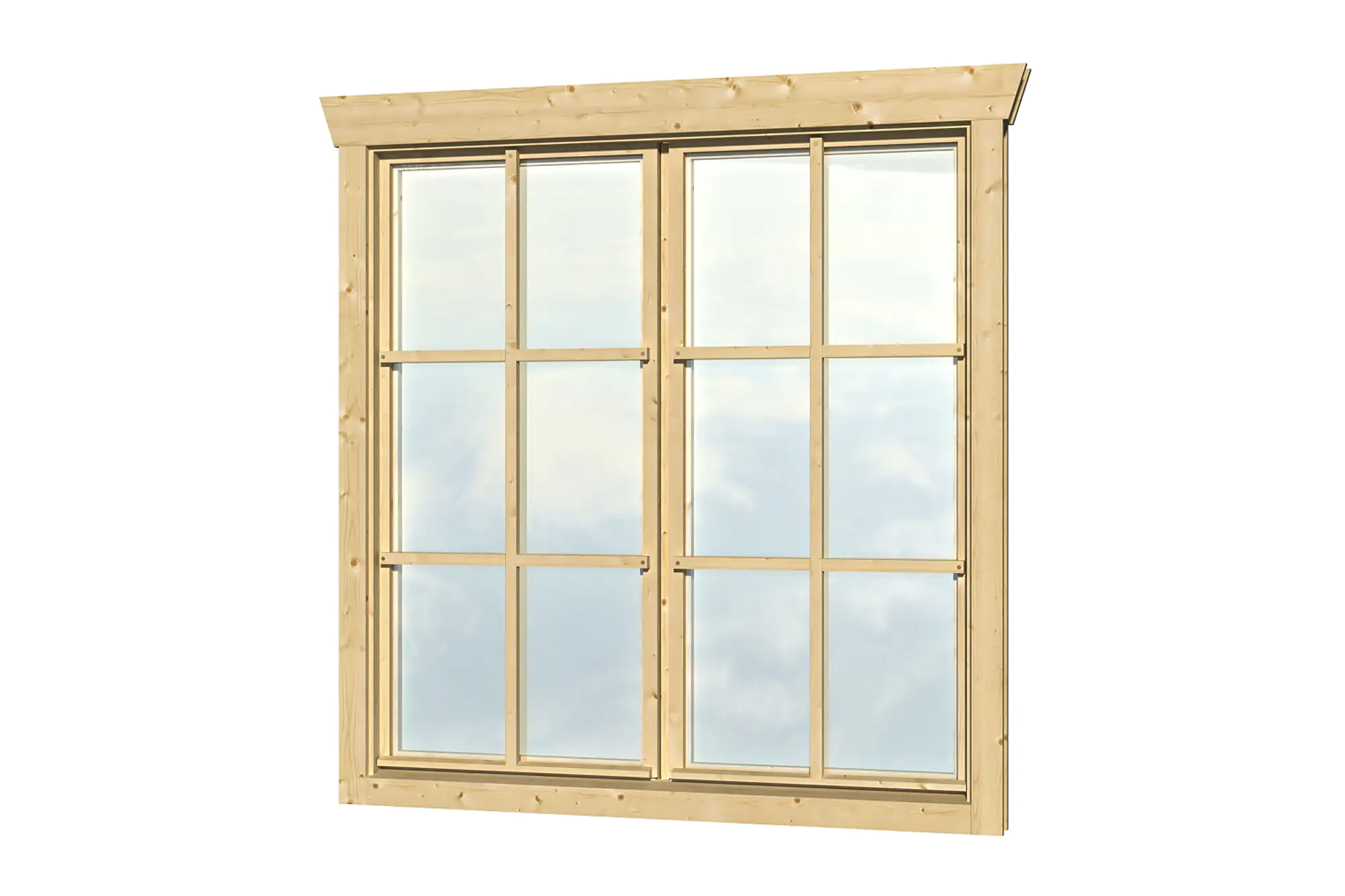 SKAN HOLZ Doppelfenster BxH 2 x 57,5 x 123,5 cm für 28 mm Häuser