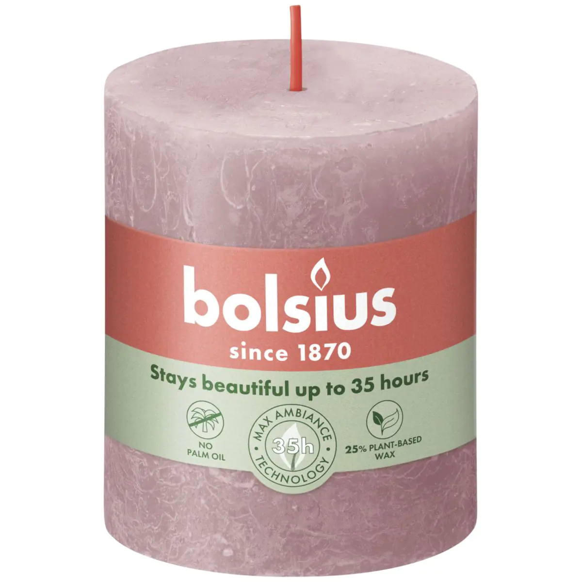 Bolsius Rustik Stumpenkerze 80/68 mm Eschen-Rose