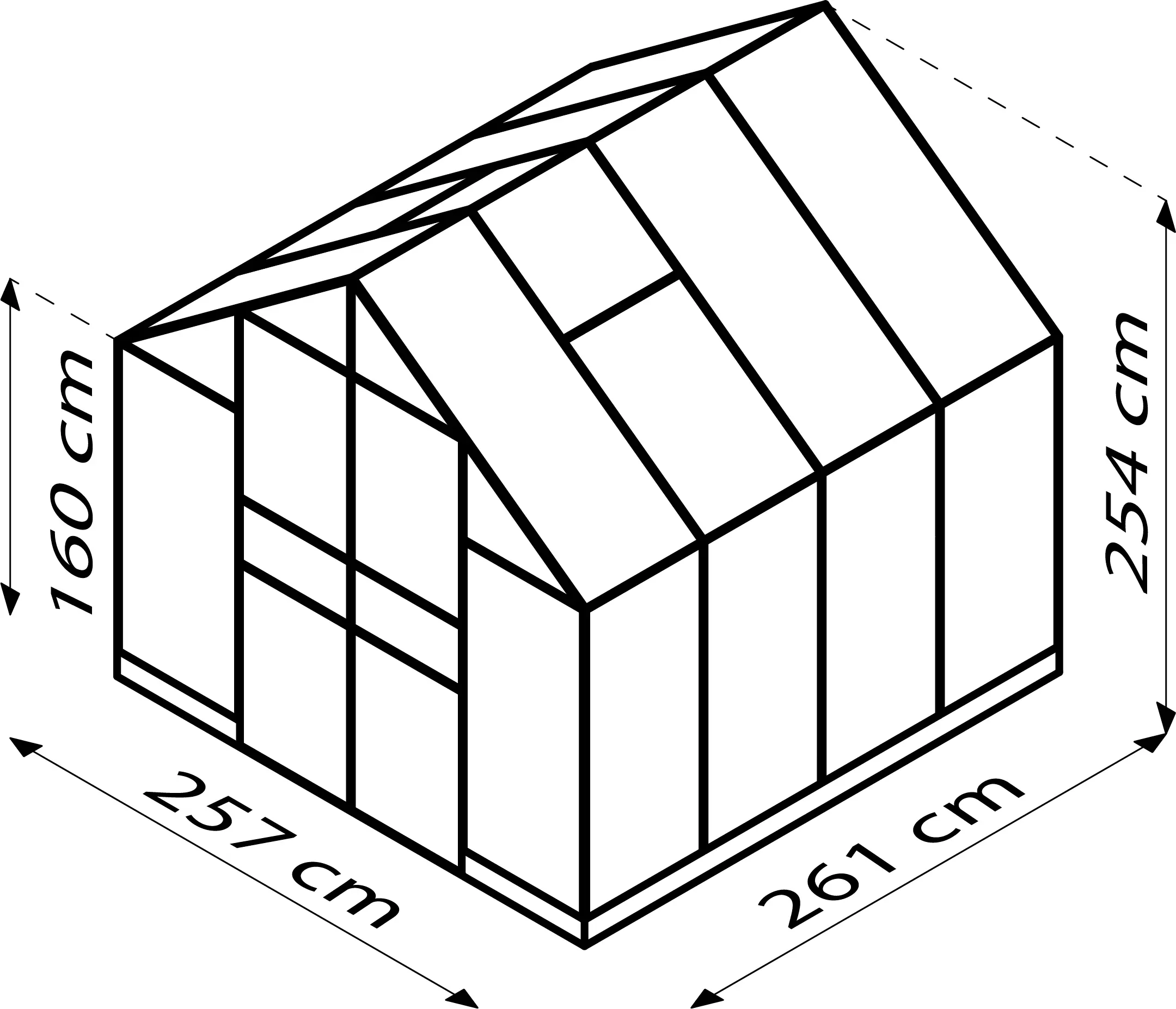 Vitavia Gewächshaus Domus 6700 257 x 261 cm 6 mm HPK