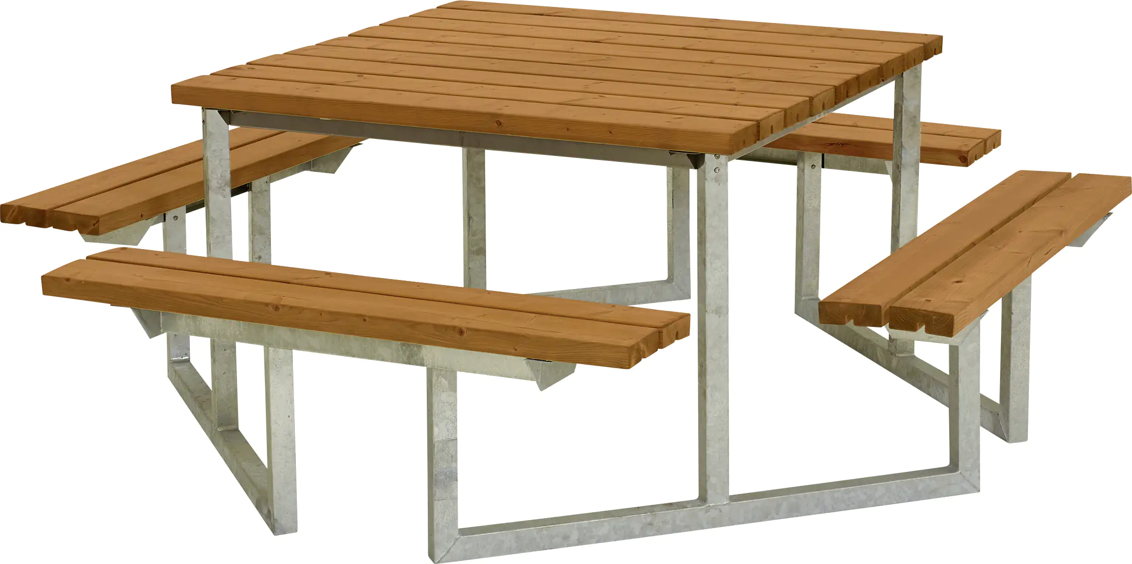 Plus Picknicktisch Twist Stahl-Holz 204 x 204 x 73 cm teak 
