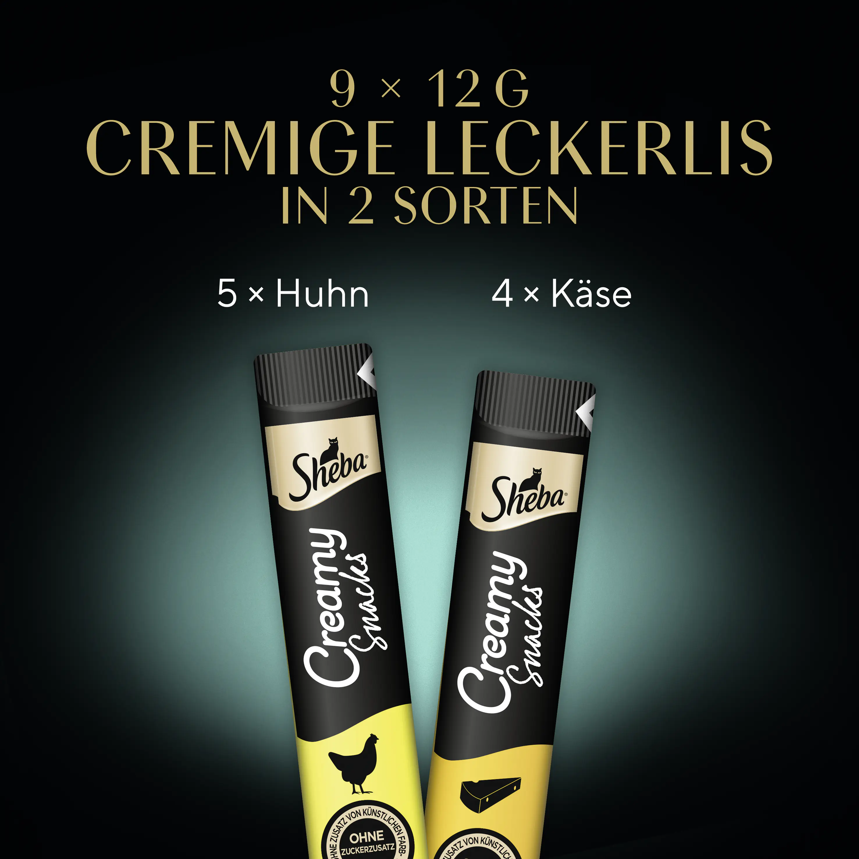 Sheba  Creamy Snacks Huhn & Käse Katzensnack 9 x 12g