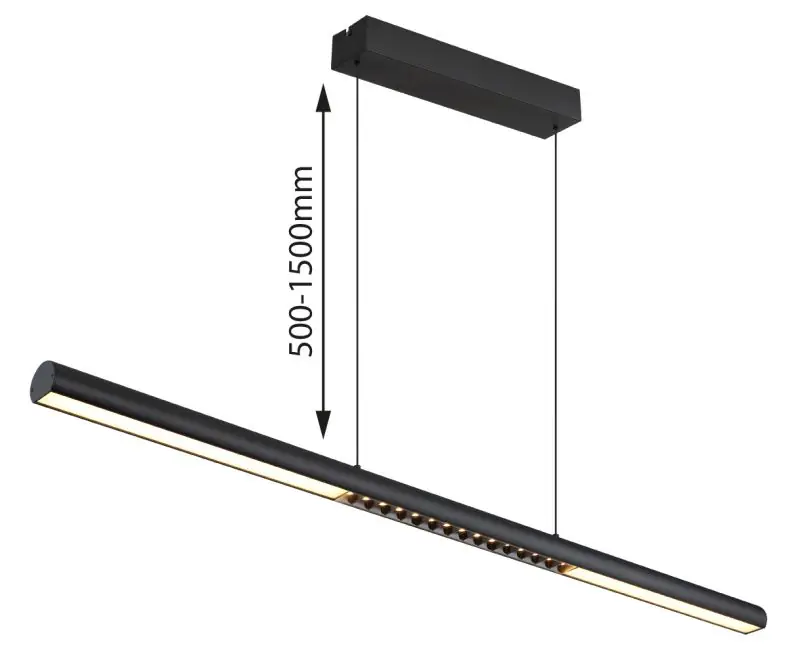 Globo Hängeleuchte Cody 120 x 150 cm schwarz matt