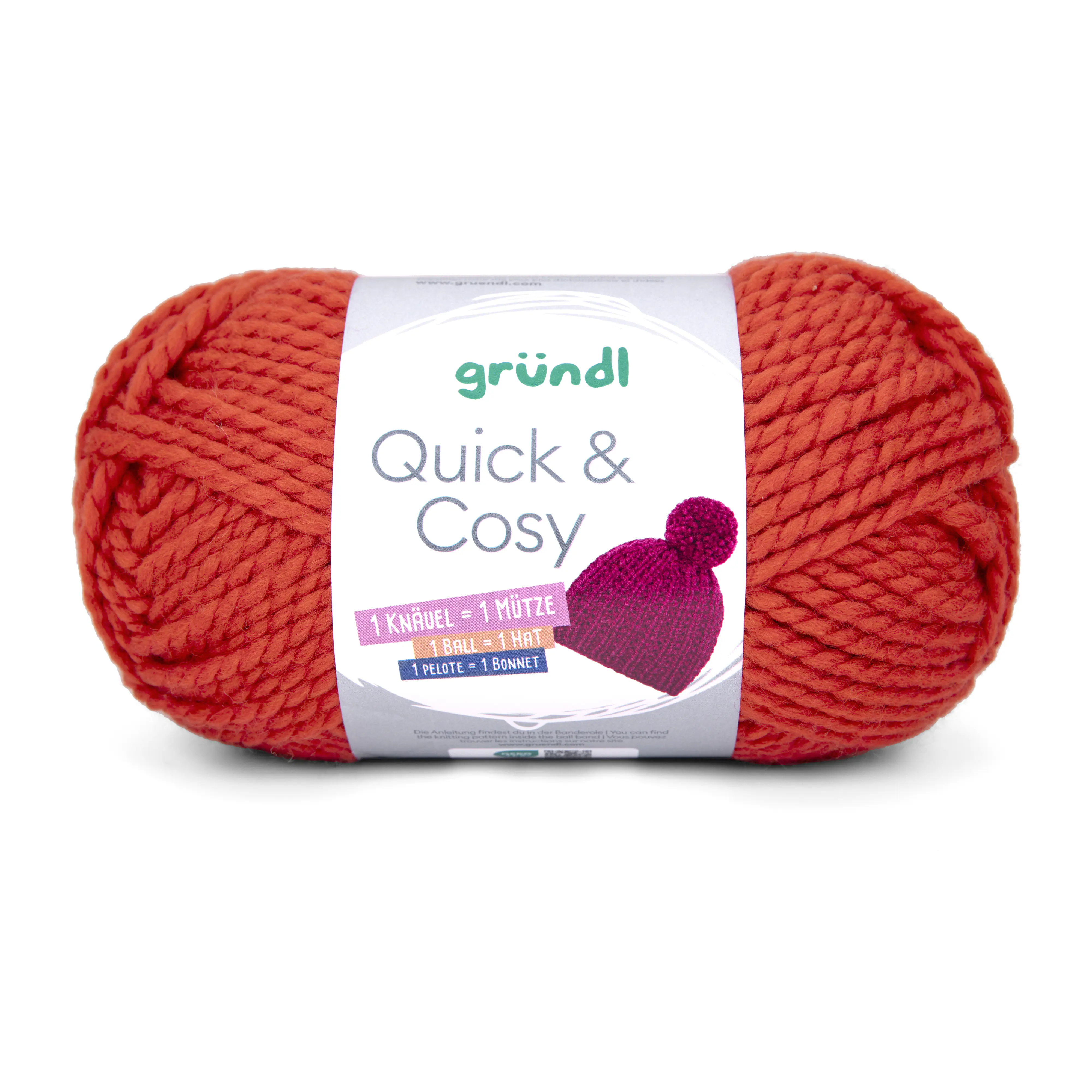 Gründl Wolle Quick and Cosy 150 g orangerot