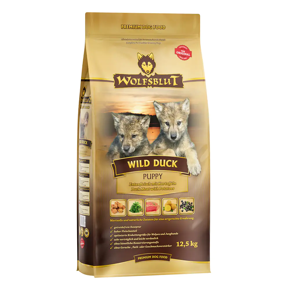 4260603784660 Wolfsblut Wild Duck Puppy Trockenfutter - Ente mit Kartoffel 12,5 kg