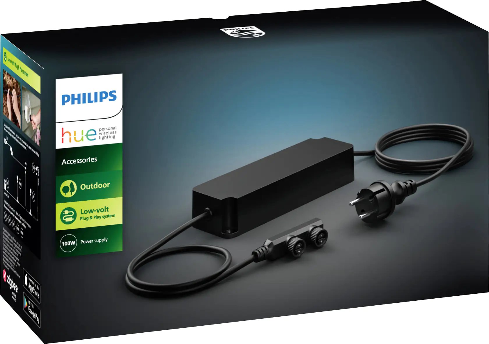 Philips Hue Netzteil 100W Outdoor schwarz, 1,5m Philips Hue Netzteil 100W Outdoor schwarz, 1,5m