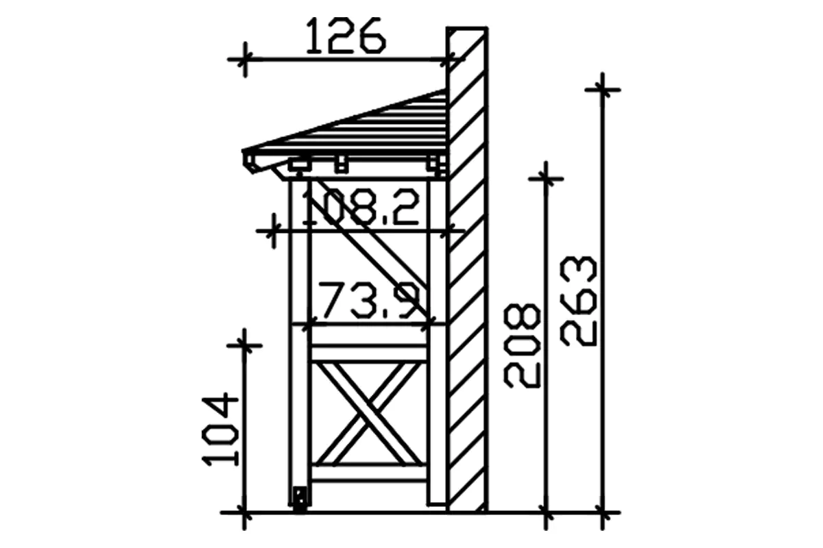 4018211029624_04 SKAN HOLZ Vordach Wismar Typ 3 258 x 126 cm, lasiert in Schiefergrau