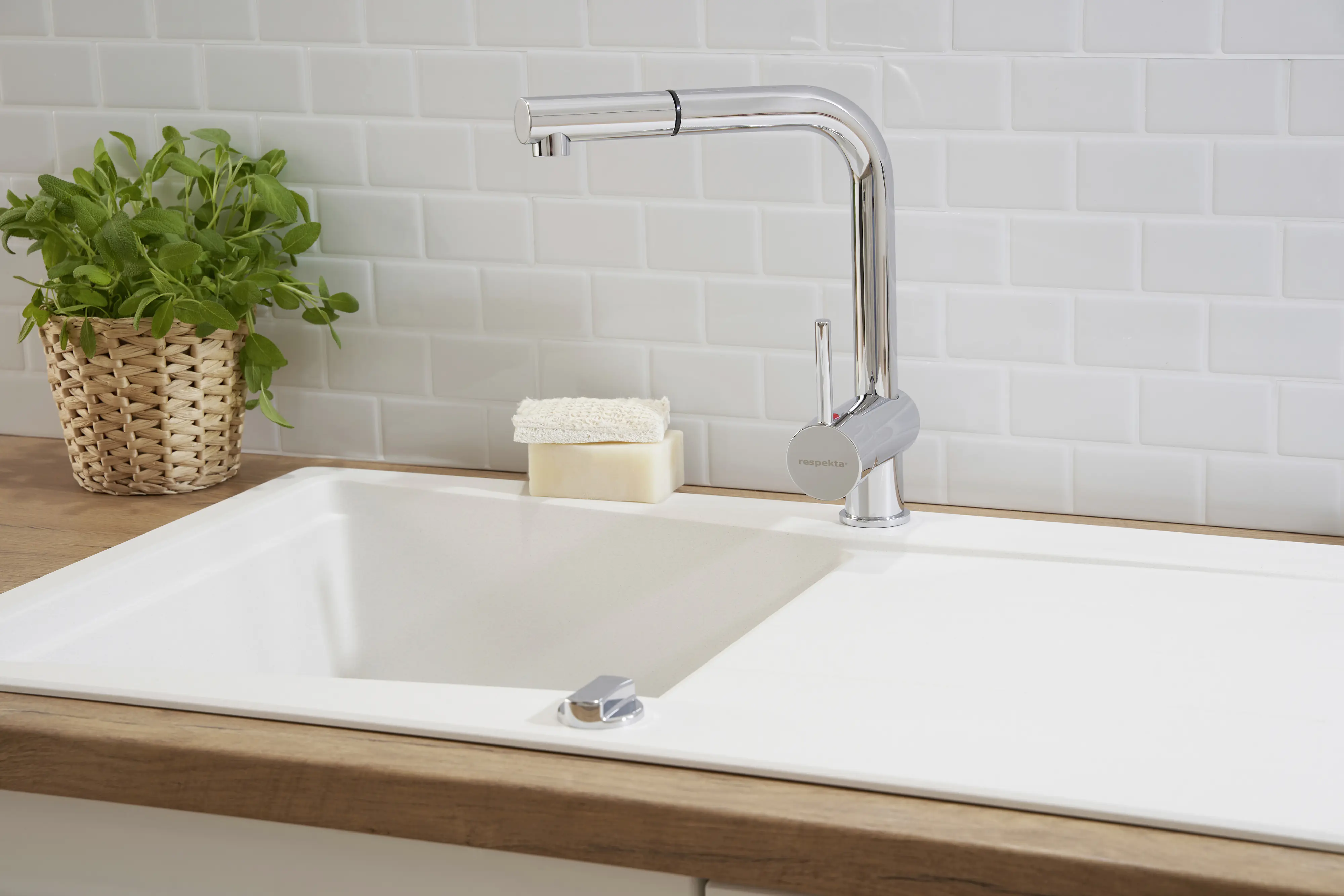 respekta Cristalite Massivgranitspülen SEATTLE86X50W