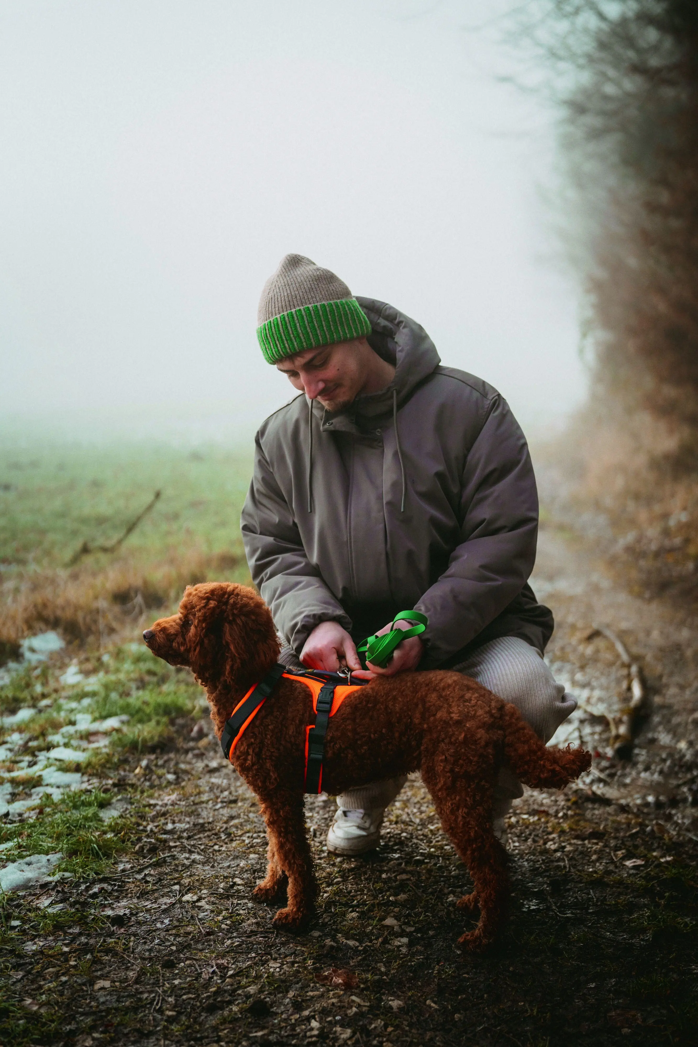 Hunter Hundegeschirr Maldon Up mit Griff M orange/grau