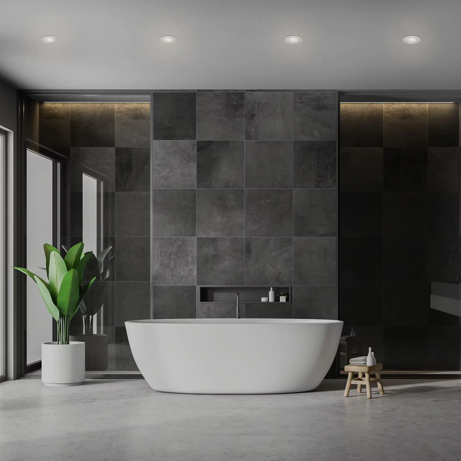 Briloner LED-Einbauleuchten Kulana 4er Set Mini 4,9W 480lm chrom-matt