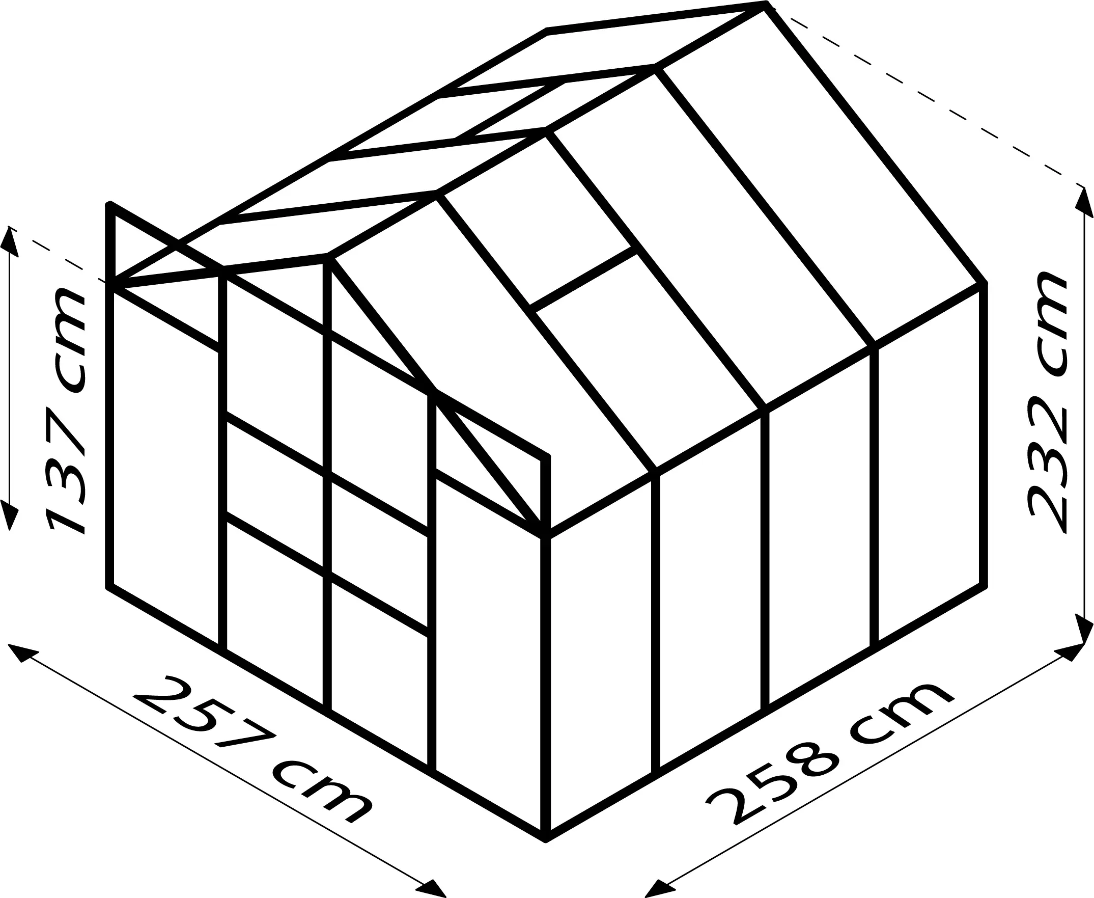Vitavia Gewächshaus Mars 6700 254 x 254 cm 6 mm HPK