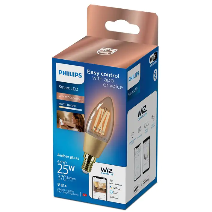 Philips Smart LED Leuchtmittel Tunable White Amber C35 E14 Kerzenform 4,9 W Philips Smart LED Leuchtmittel Tunable White Amber C35 E14 Kerzenform 4,9 W