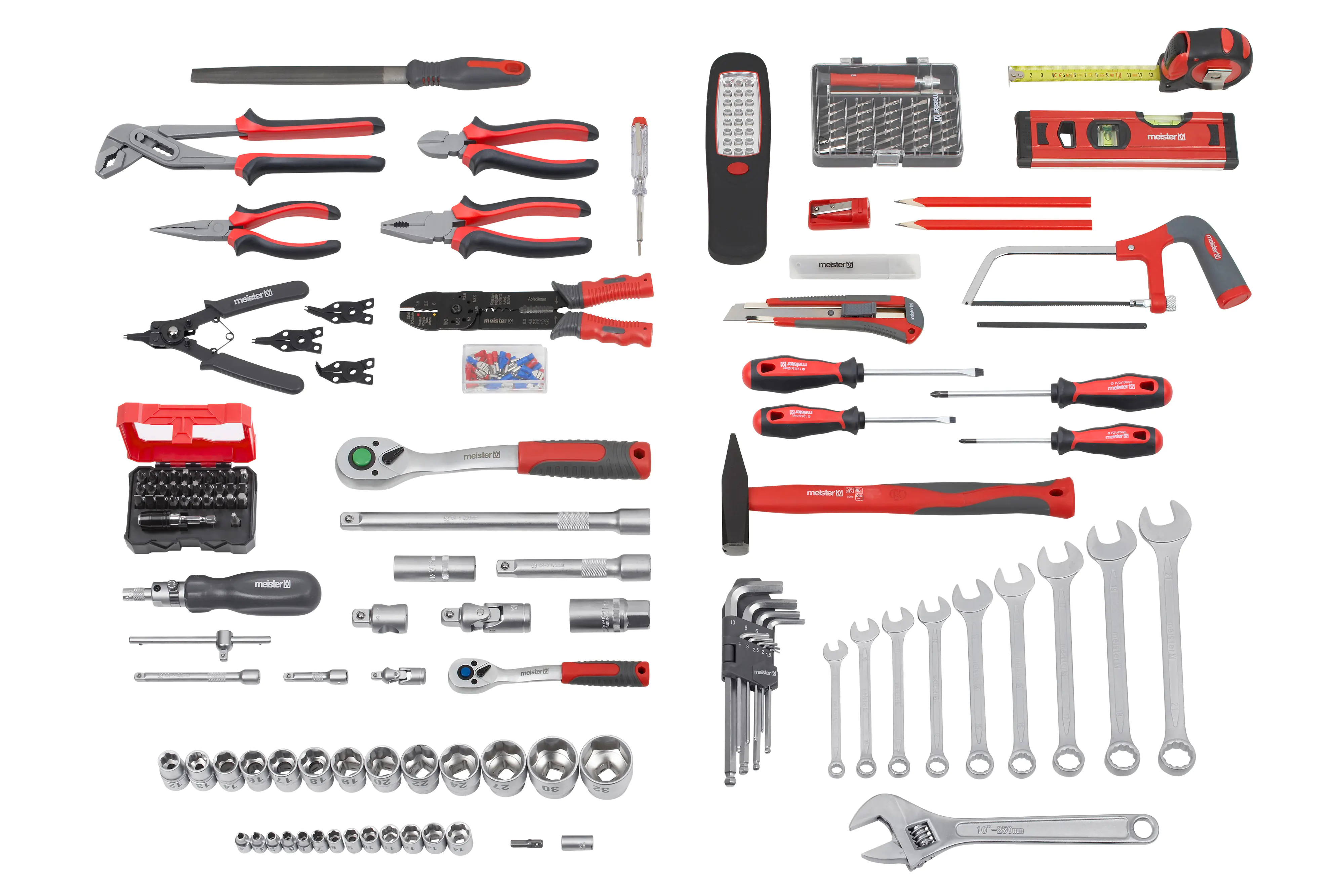Meister Werkzeugkoffer-Trolley WK156 rollbar mit Teleskopgriff 156-teilig Meister Werkzeugkoffer-Trolley WK156 rollbar mit Teleskopgriff 156-teilig