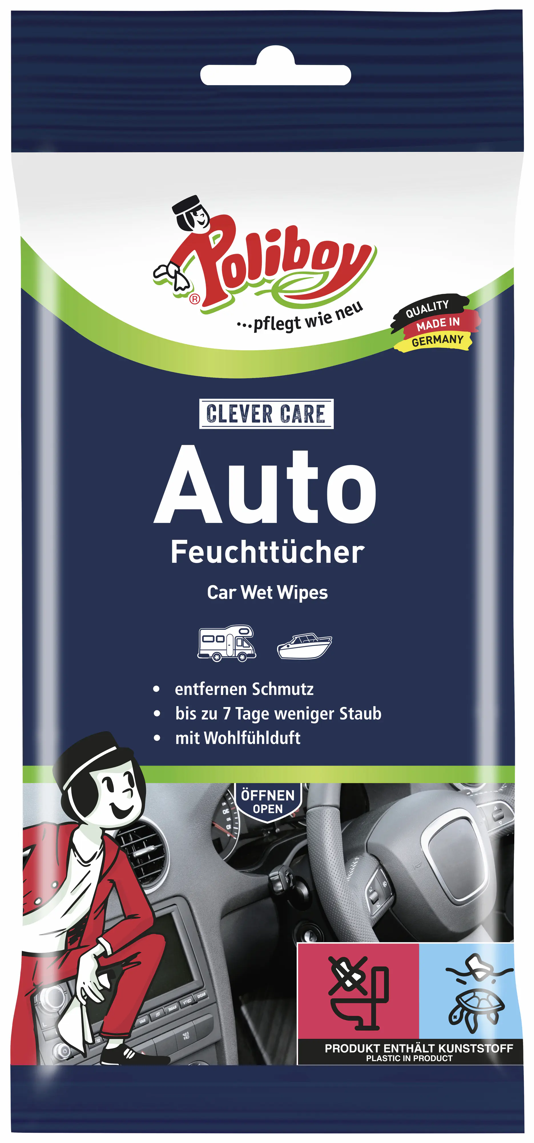 Poliboy Staubmeister Auto Feuchttücher 20 Stück