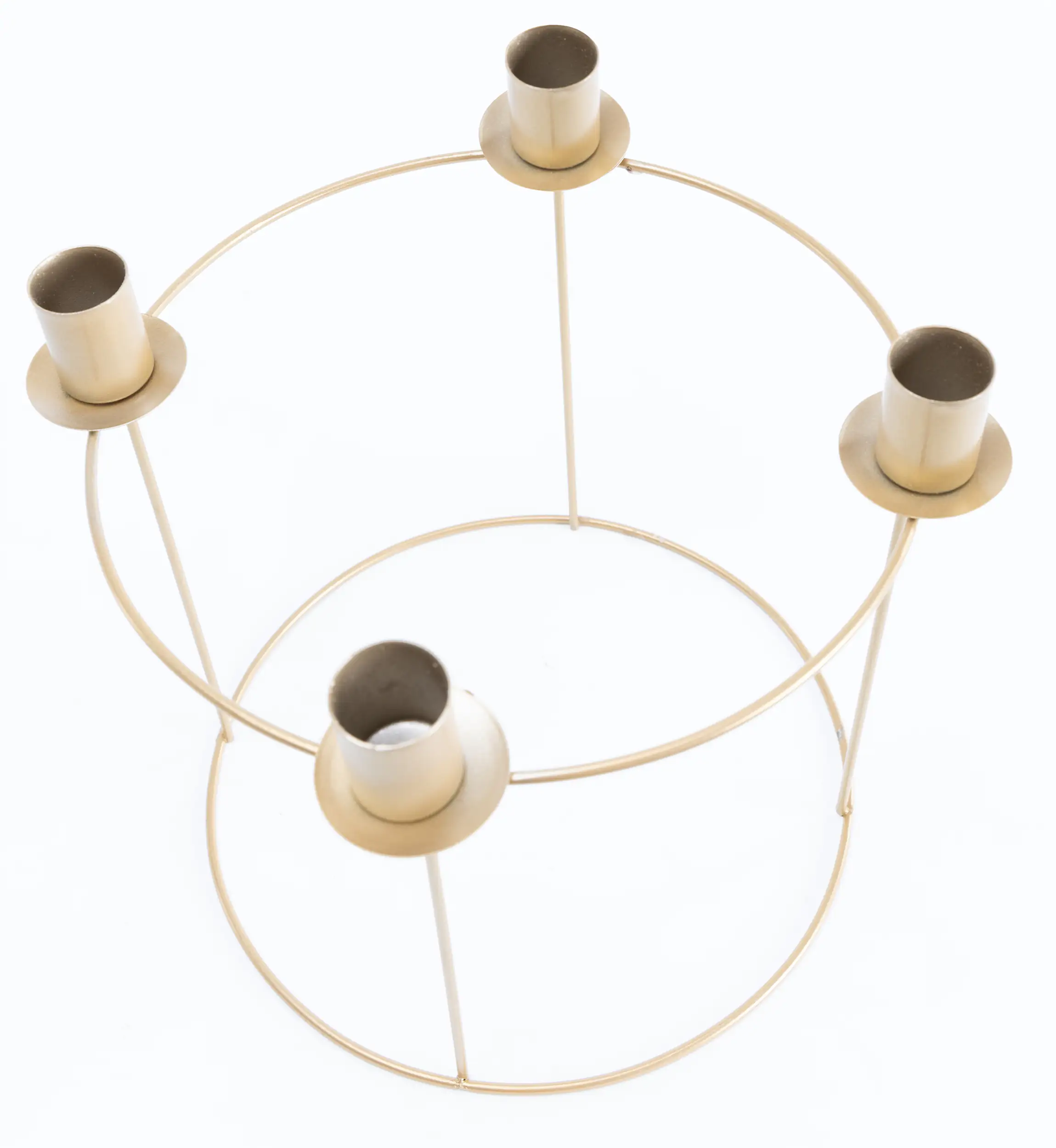 4333692394598_02 TrendLine Adventskranz Metall Ø 24,5 x 20 cm gold