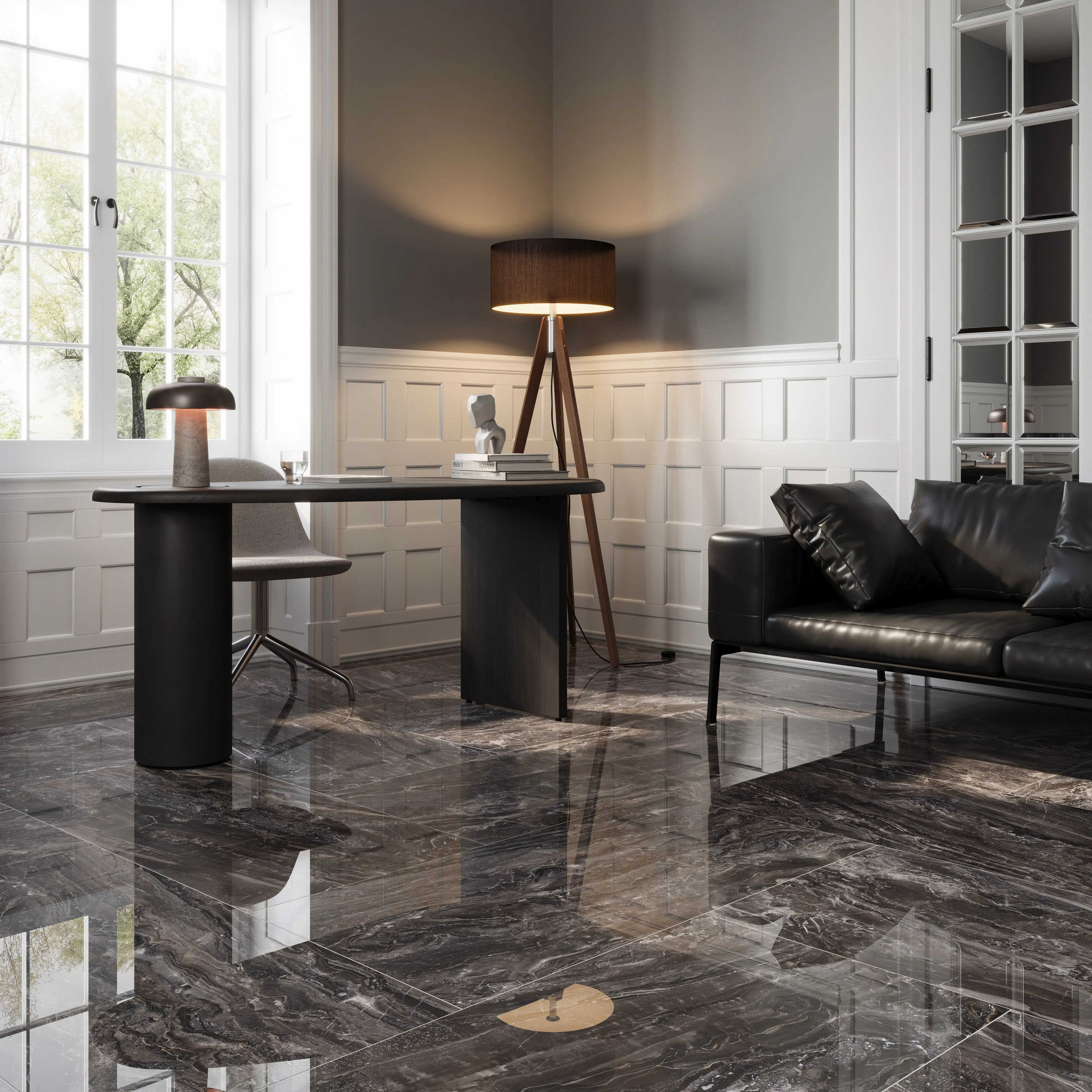 Bodenfliese Feinsteinzeug Salamanca 60 x 120 cm anthrazit