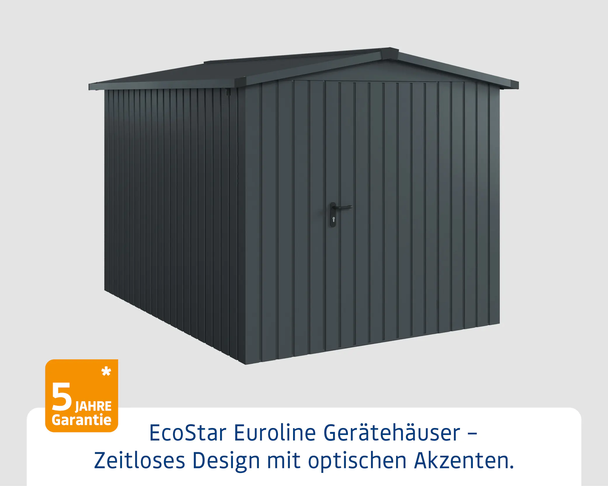 EcoStar Metallgerätehaus Euroline ESD6 anthrazit 214 x 262 cm 1-flg. EcoStar Metallgerätehaus Euroline ESD6 anthrazit 214 x 262 cm 1-flg.